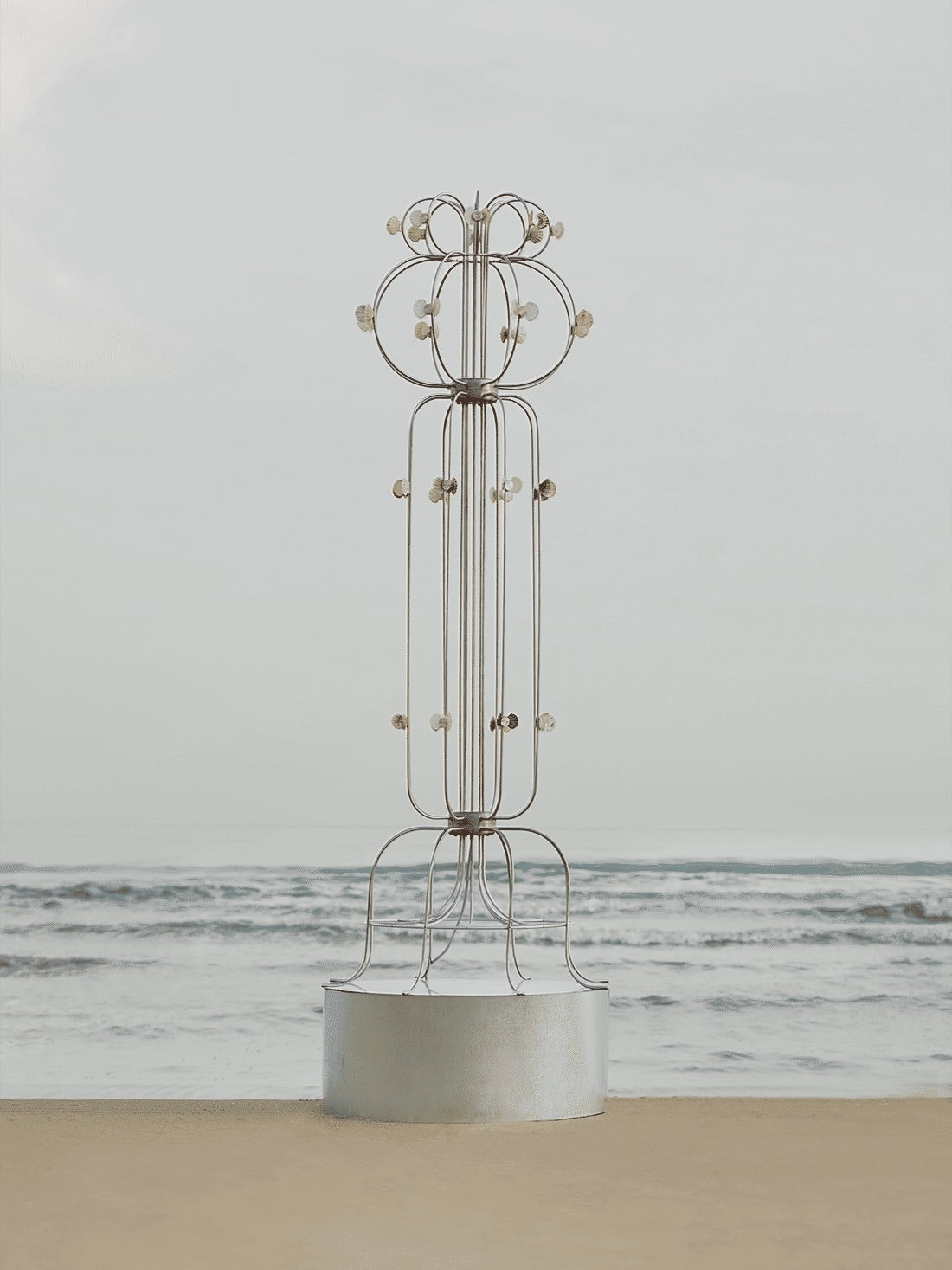 The Floor Lamp With Shells — close-up of metal frame with shells