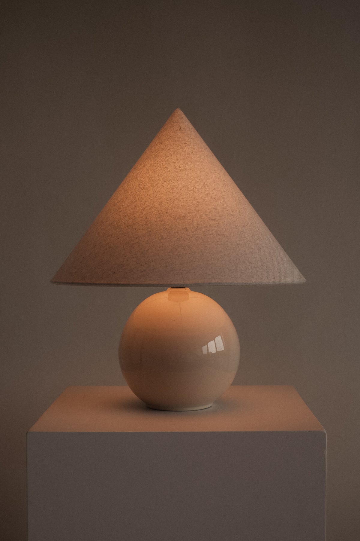 Ceramic Cone Table Lamp — lifestyle setting