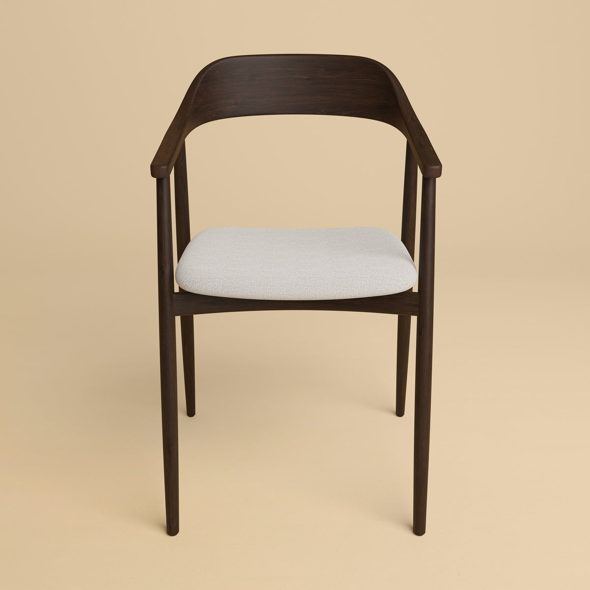 Wooden Dining Chair - MIKURA Series in Smoked Oak — detail view