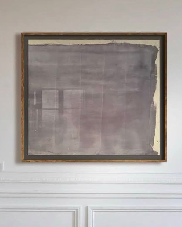 "Gray Mauve" Pigments, Ink on Raw Canvas