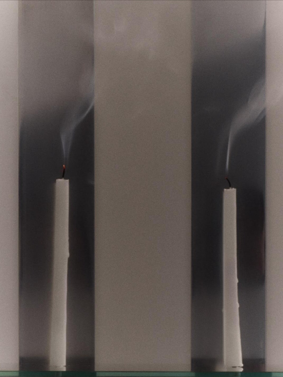 Chandelier « Absence » - Porte-bougie en verre antique et aluminium