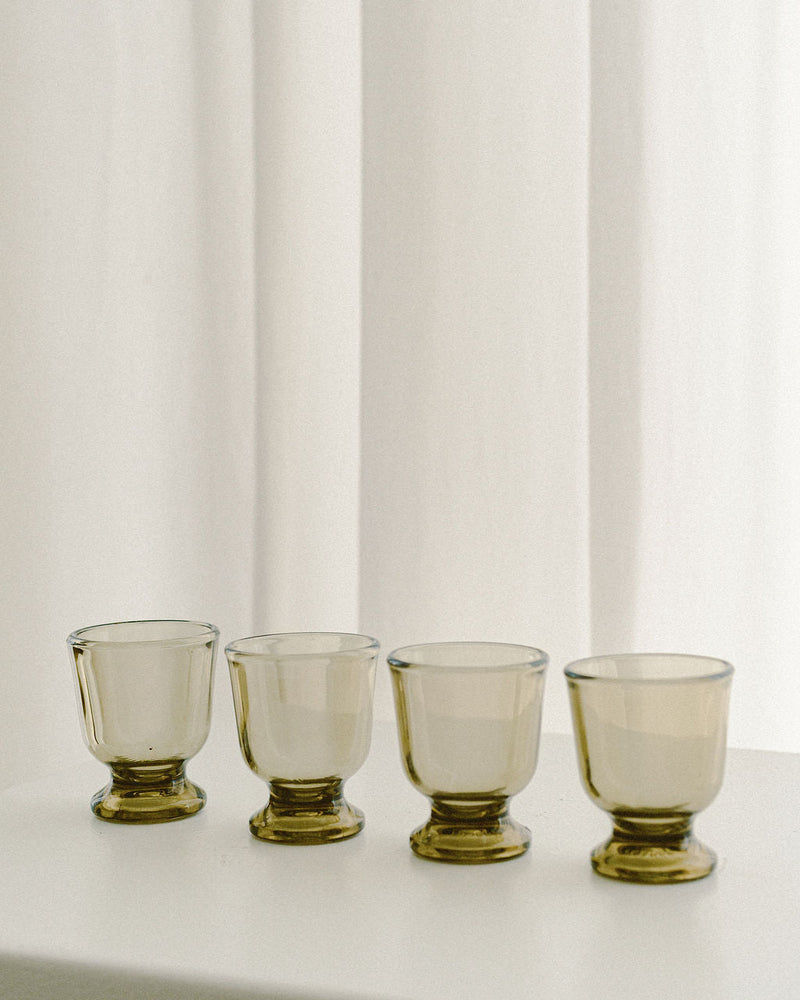 Vintage Smoked Shot Glasses by Arcā Collections | The Oblist — handcrafted amber glass