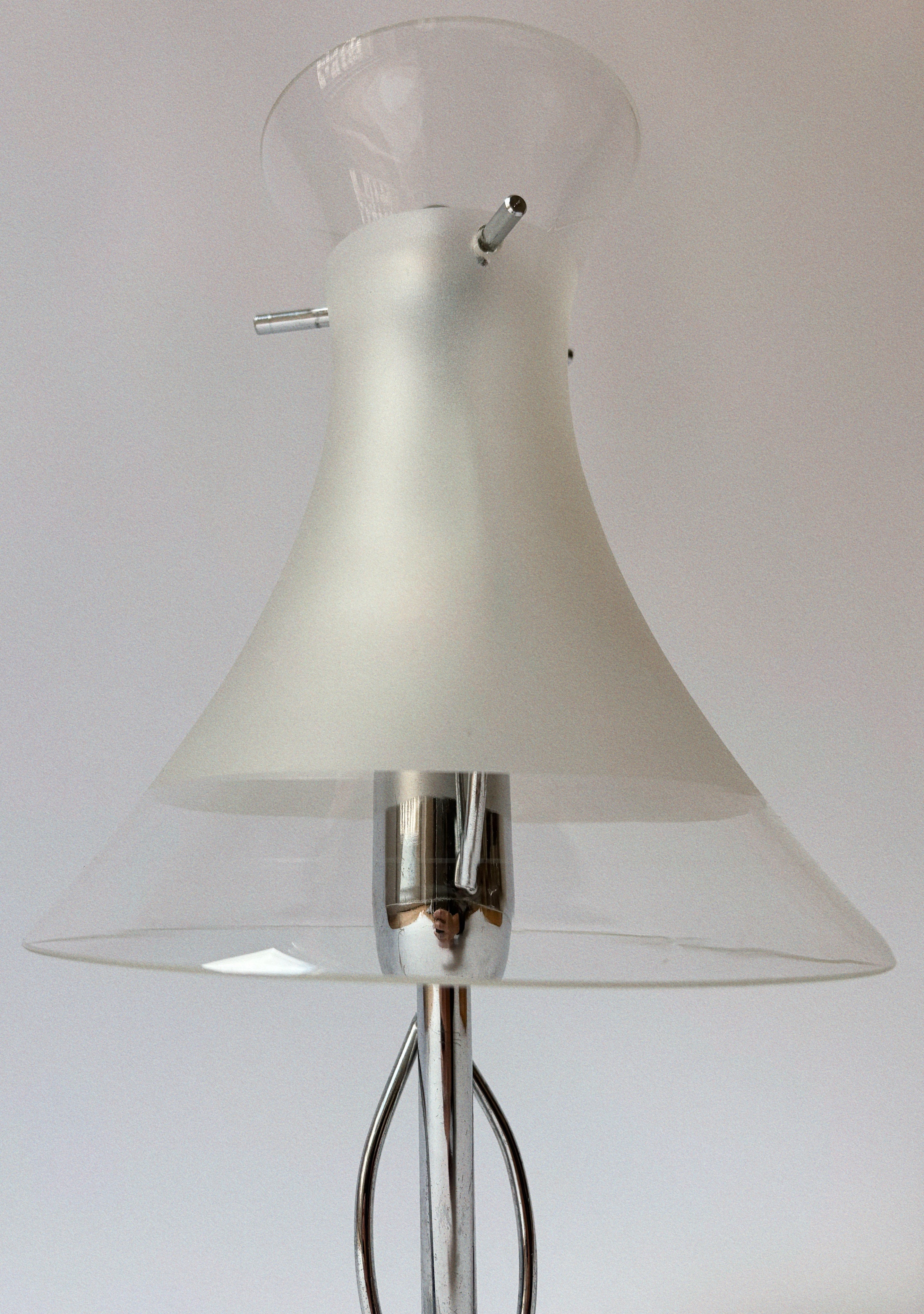 Chrome and Glass Lamp, Italy c. 1970’s — side angle