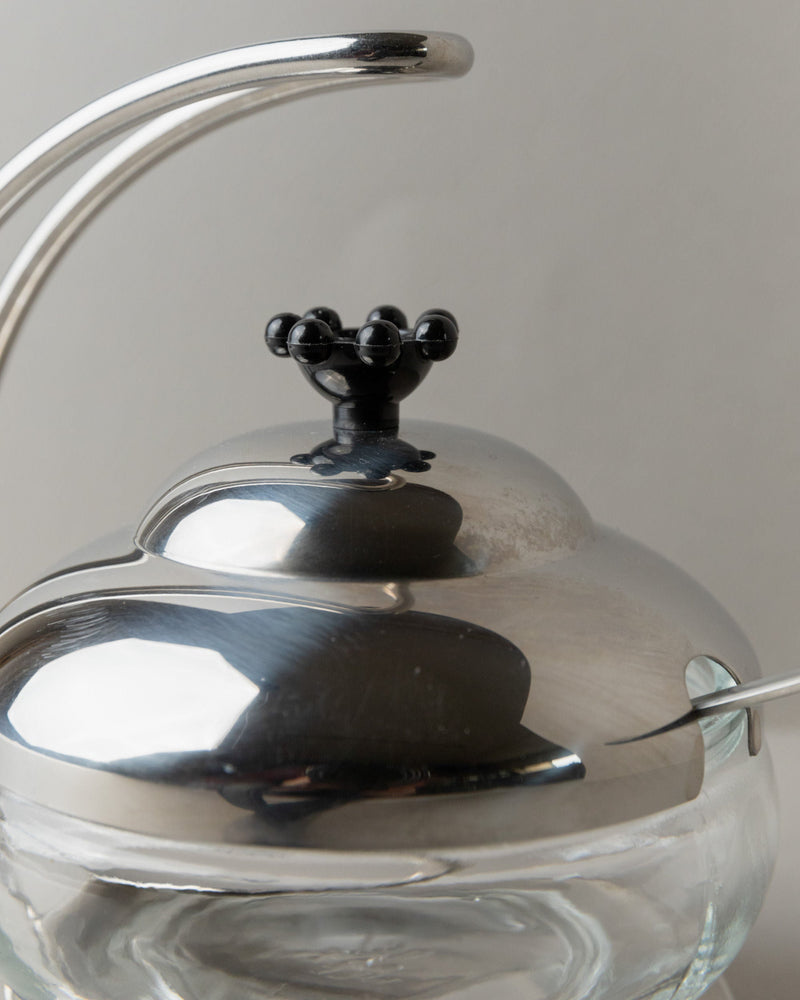 Lid Box by Matteo Thun, 1980s — close-up of polished metal lid