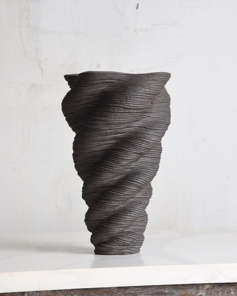 Black Stoneware Vase by The Soucy Shop | The Oblist