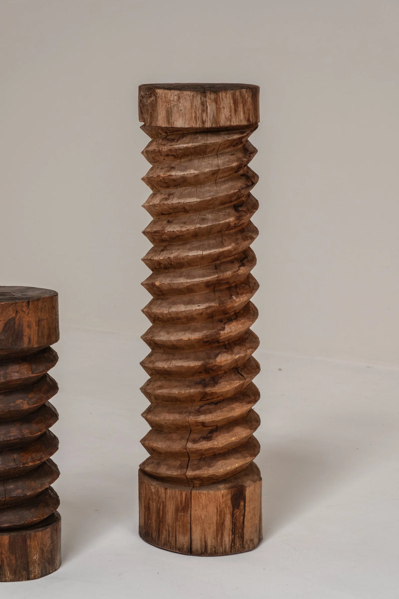 Pair of Vintage Wooden Wine Screws, France — detail view