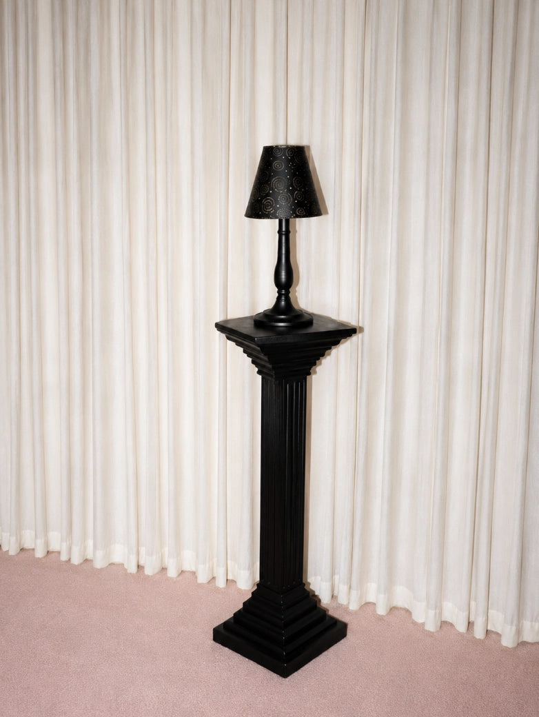 1950s French Black Metal Shade Candle Holder — lifestyle setting