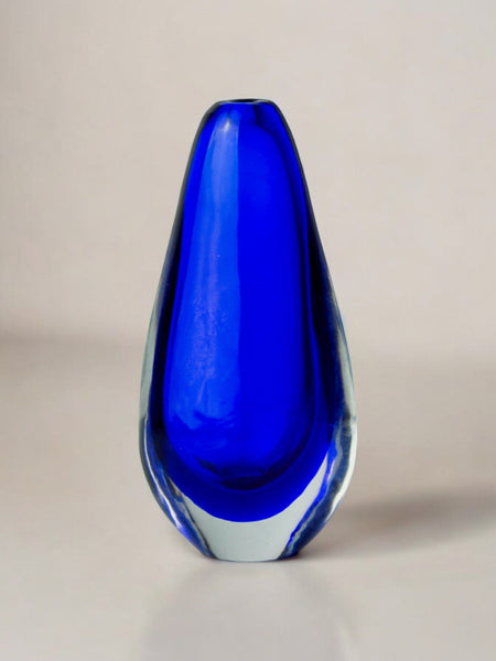 Blue Sommerso Vase, Murano Glass, Italy, 1970