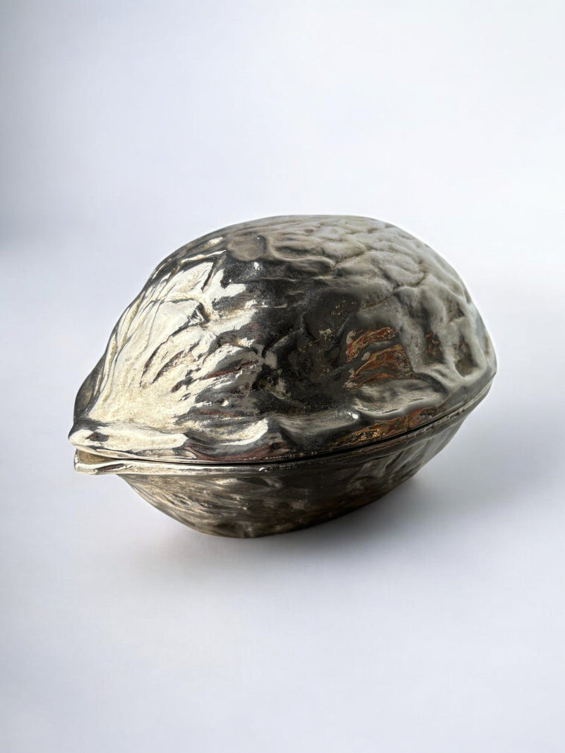 Silver plated Walnut Shaped Nut Cracker, Italy 1970’s by Malamar Studio | The Oblist
