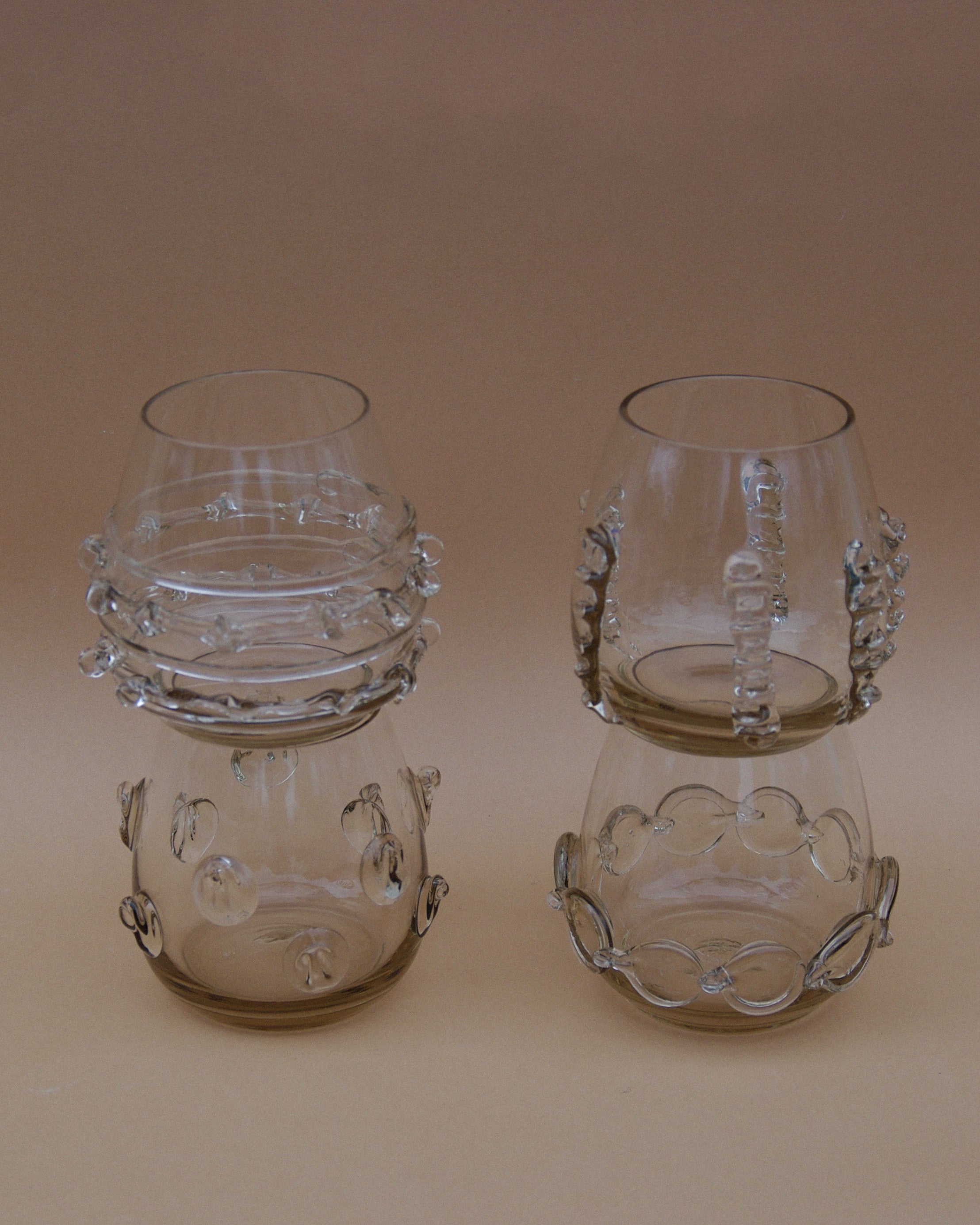 Ensemble de quatre verres soufflés bouche