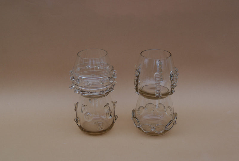 Contemporary Tumblr - Set of four handblown glass vessels by Lucie Claudia Podrabska | The Oblist — handcrafted clear glass