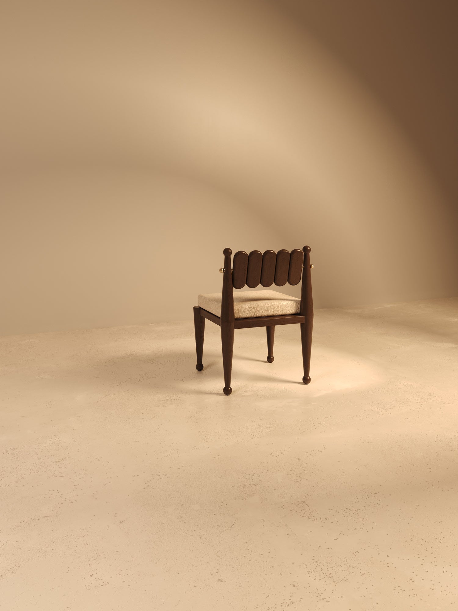 Simorgh III Chair in Walnut and Brass