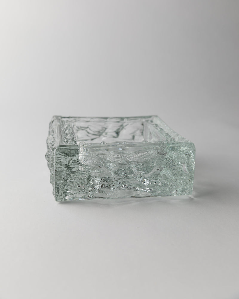 Murano Glass Ashtray, Italy 1970s — close-up of textured glass surface