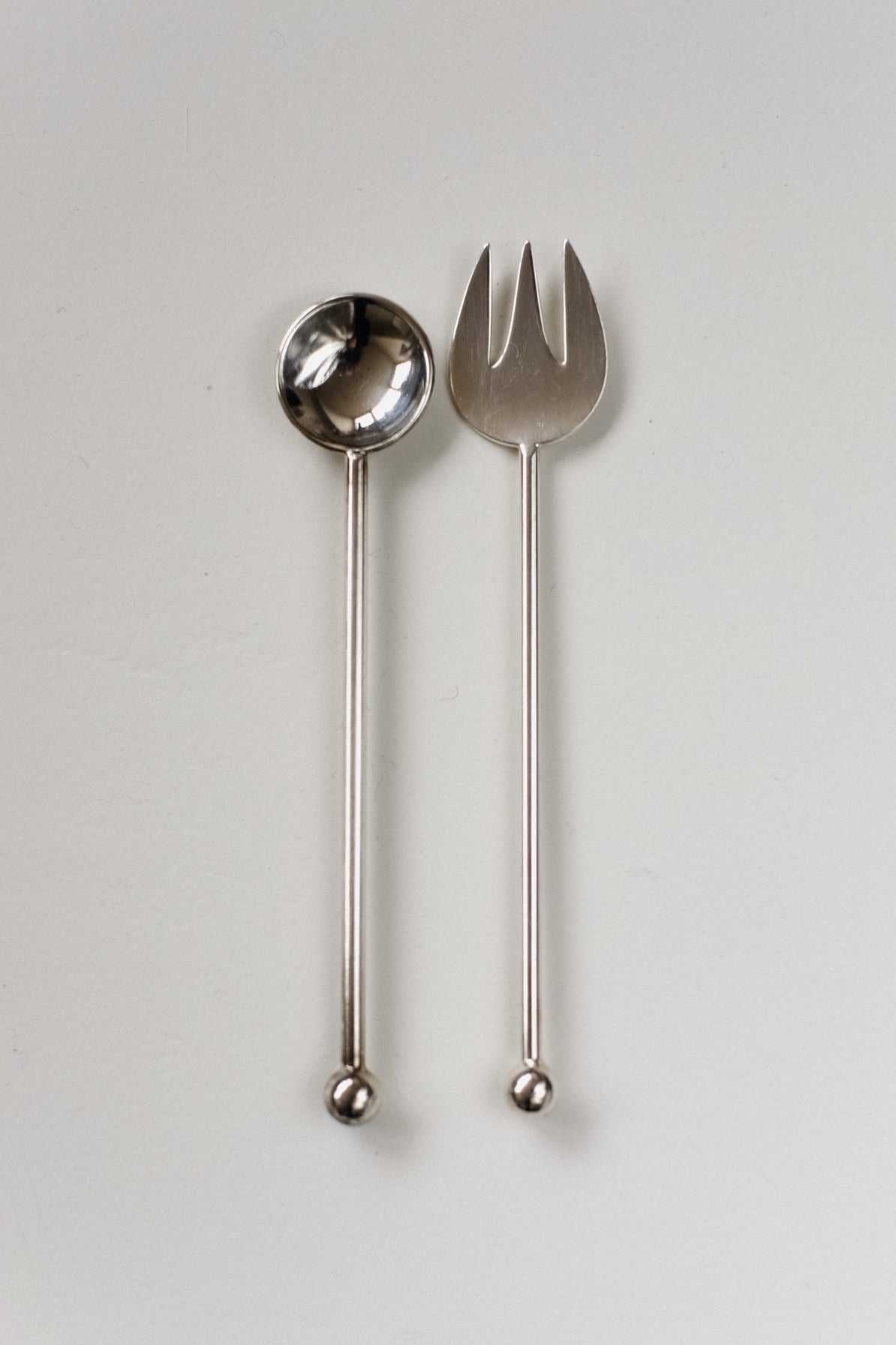 Silver-Plated Cutlery Set — back view of serving spoon and fork
