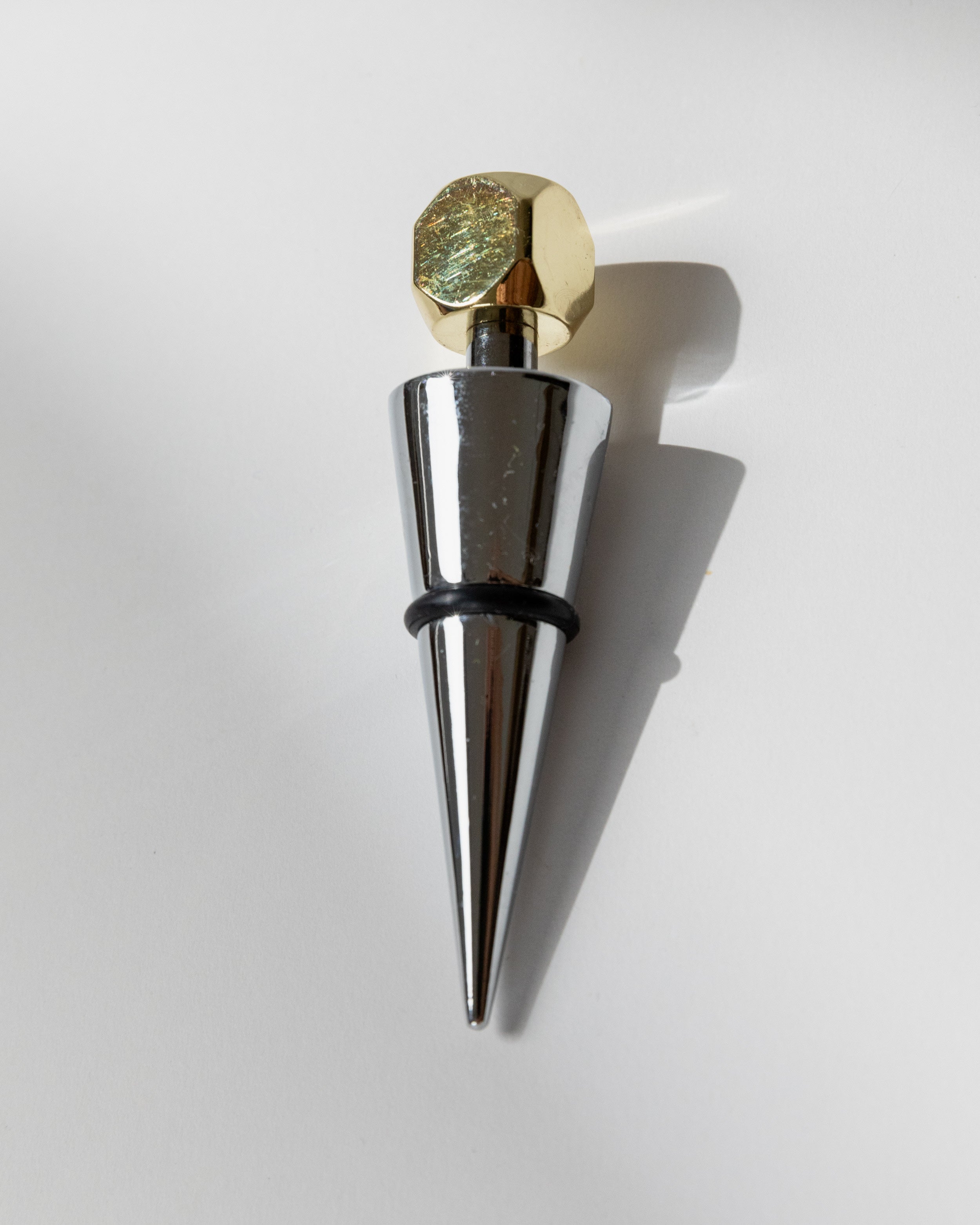 Set of 3 Bottle Stoppers Metal, Italy 80s