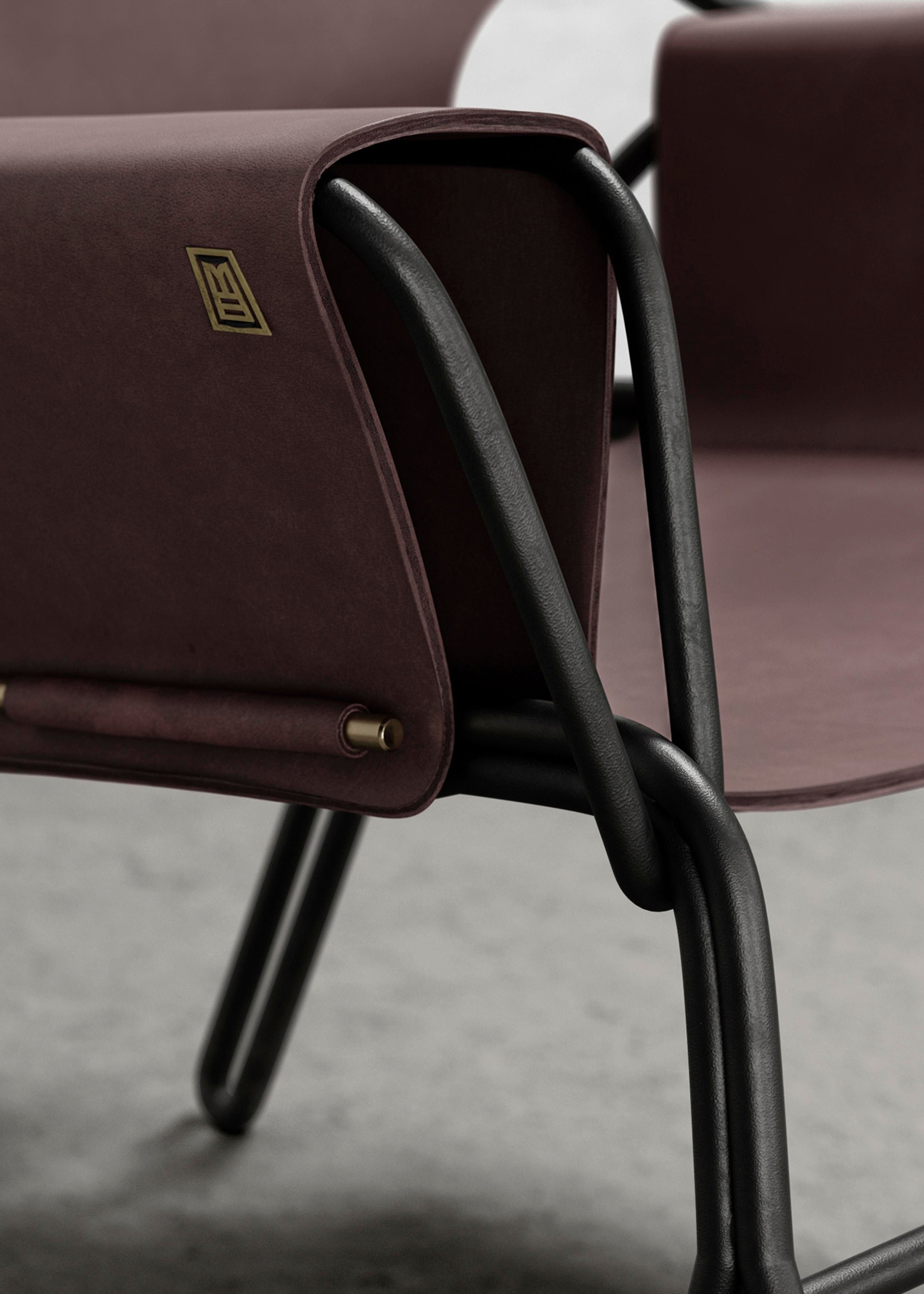 PERFIDIA_02 Olivo Thick Leather Sling Lounge Chair — additional view