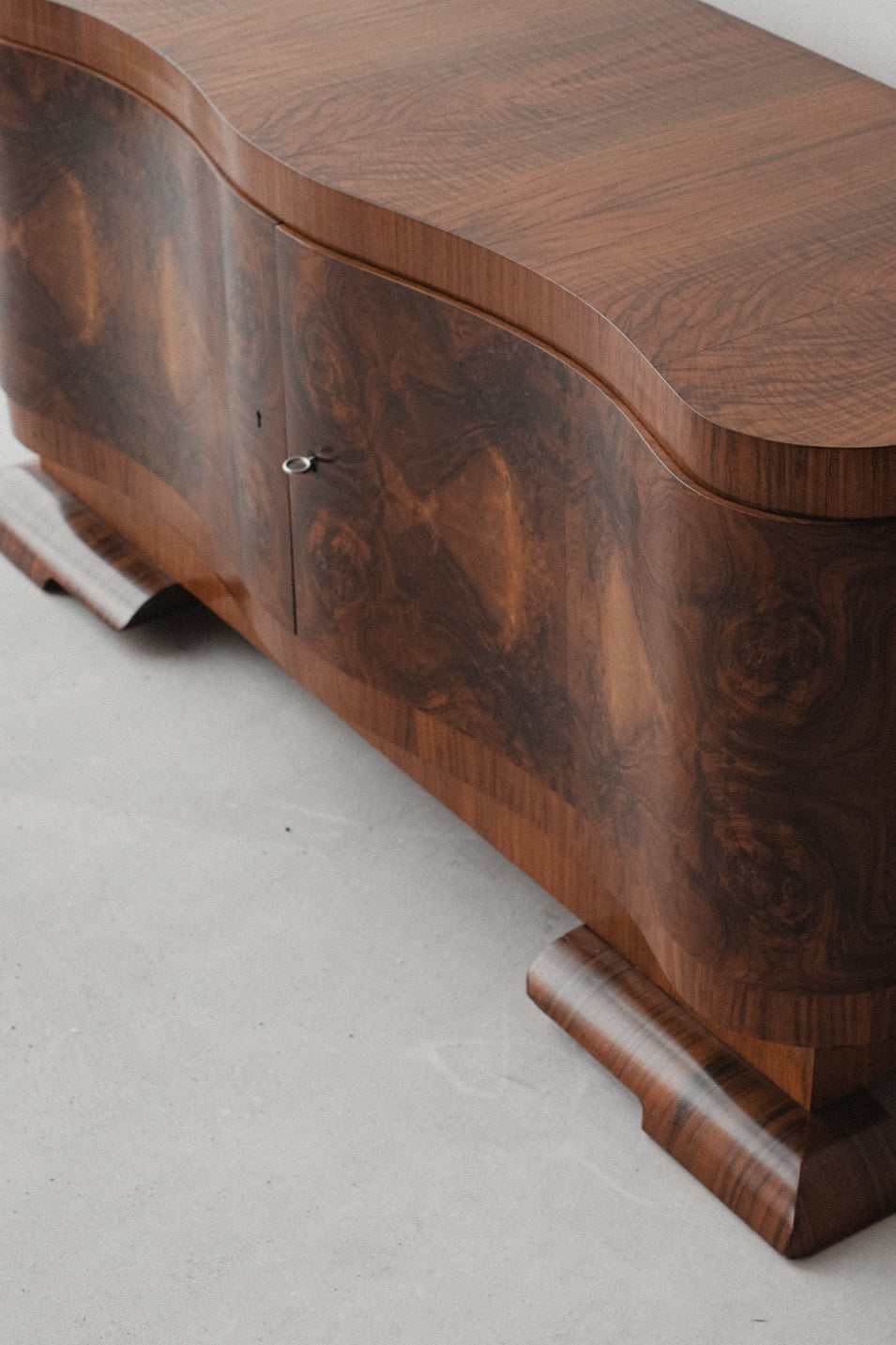 Elegant Art Deco Burr Walnut Cabinet — in context