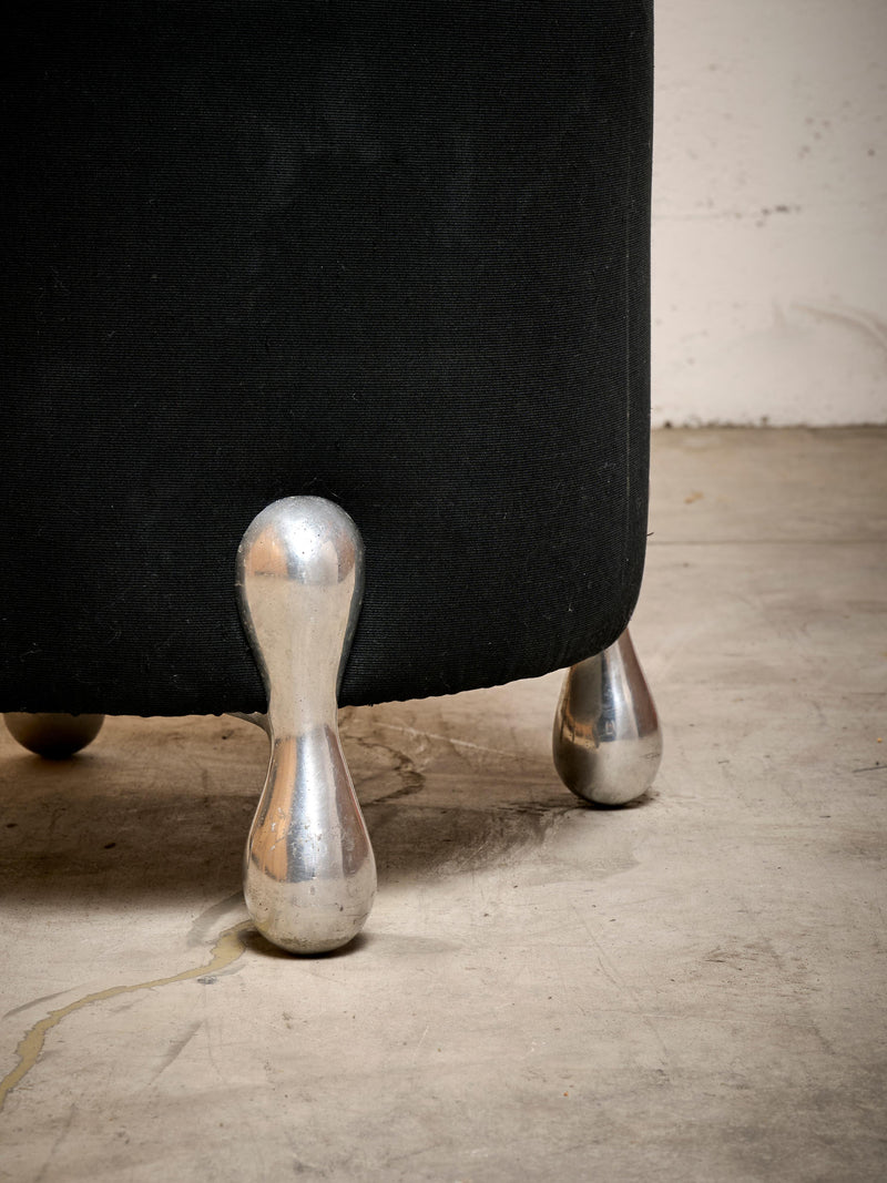 Pucci de Rossi Sculptural Stool with Aluminum Legs — detail view