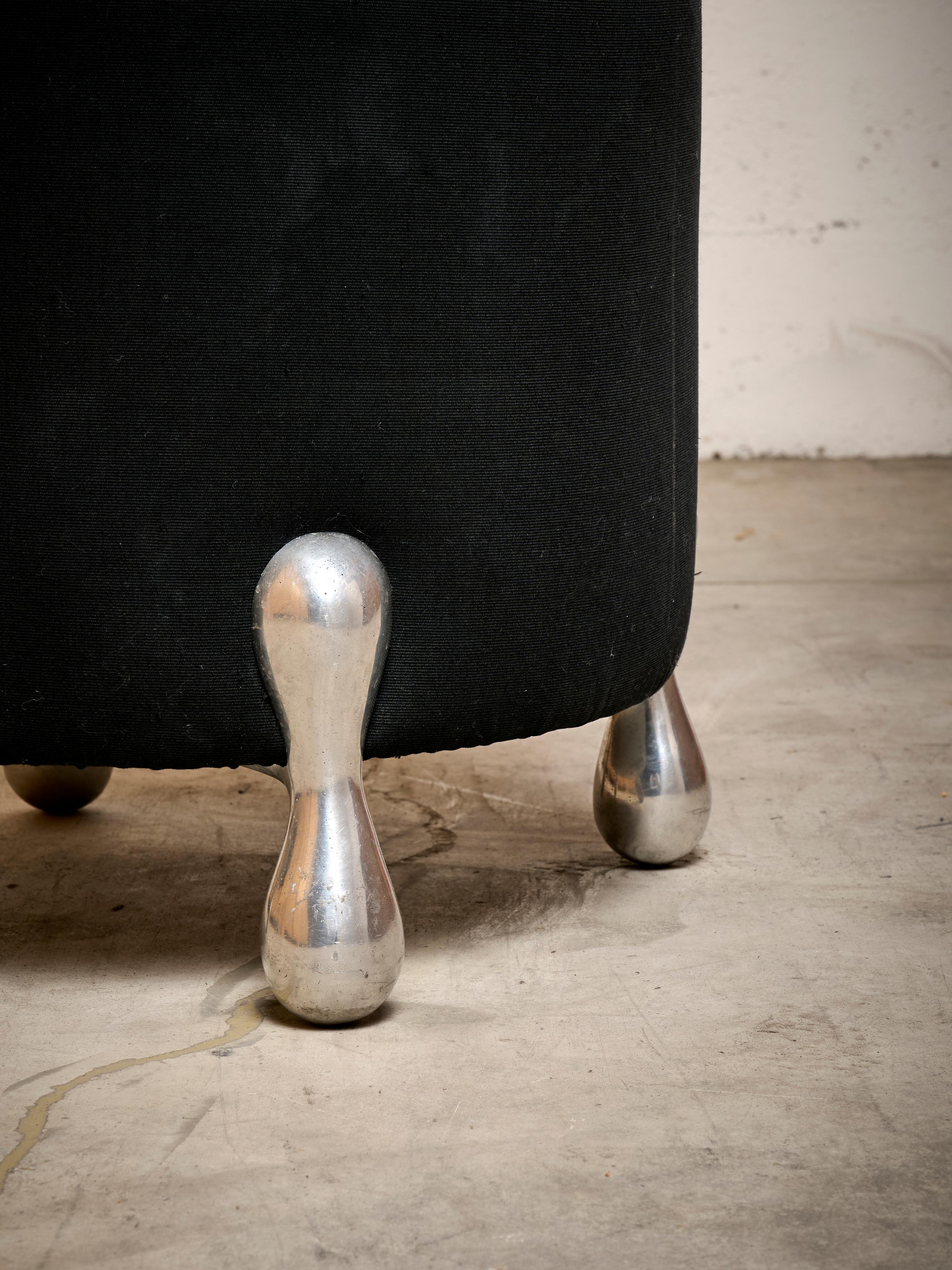 Pucci de Rossi Sculptural Stool with Aluminum Legs — detail view