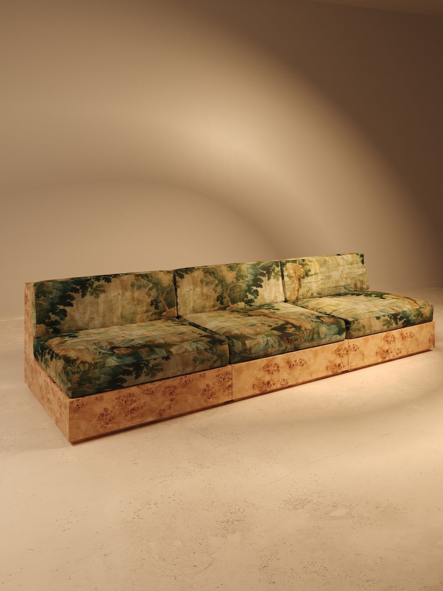 KAVA Collection II SOFA – Maple Burl Finish, Pierre Frey Upholstery — alternate view