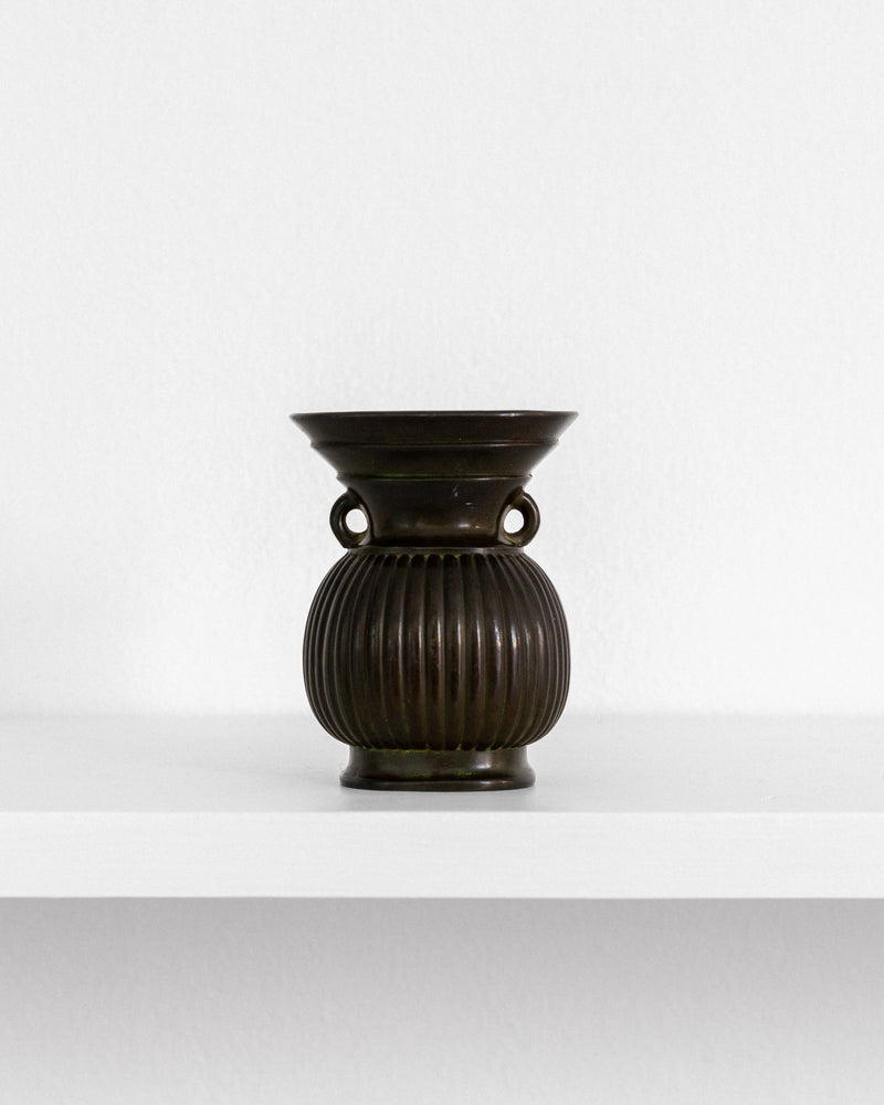 Art Deco Miniature Vase by Just Andersen | The Oblist — dark ceramic, vintage