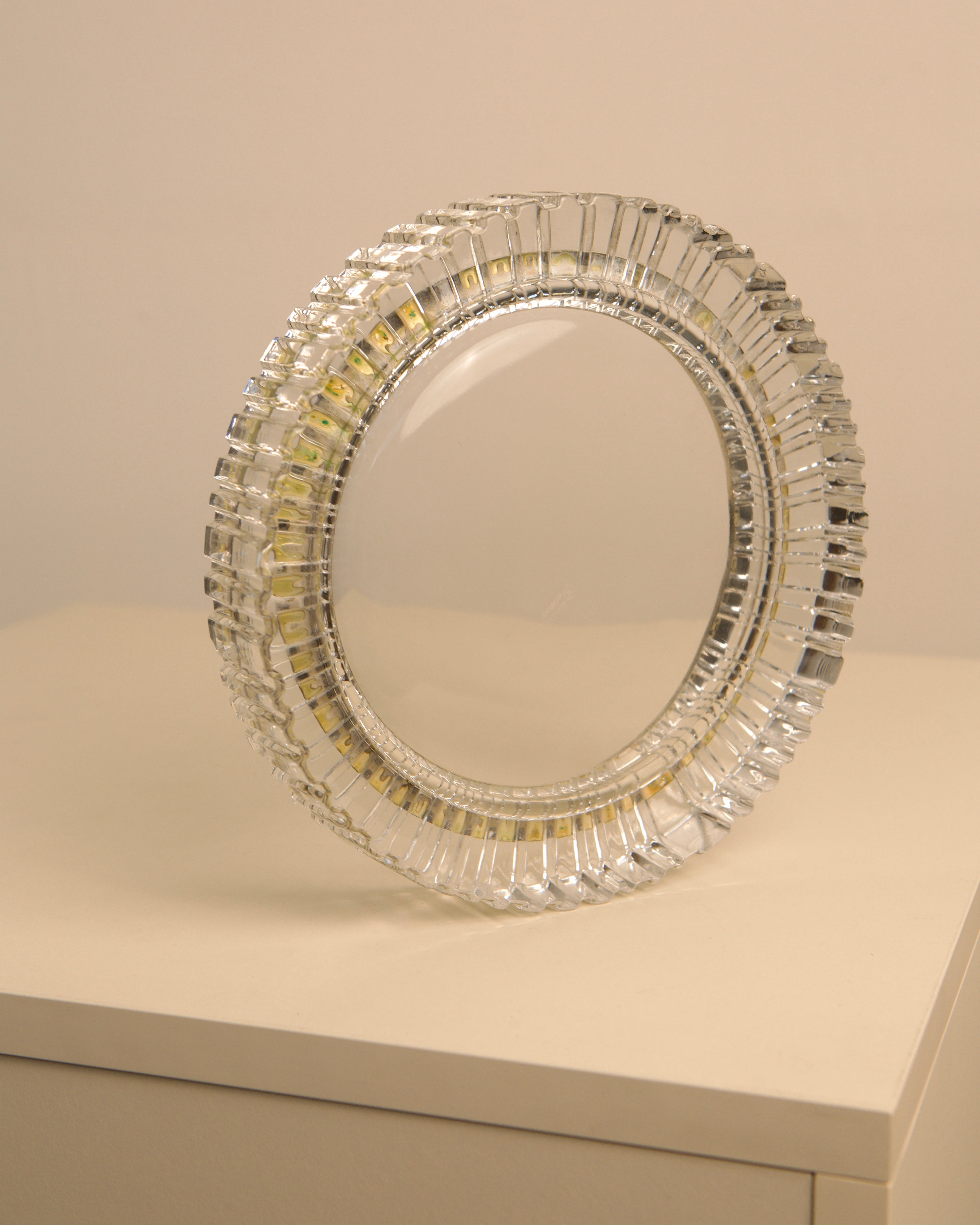 Crystal vide-poche with faceted edges by Arnolfo di Cambio 1960s