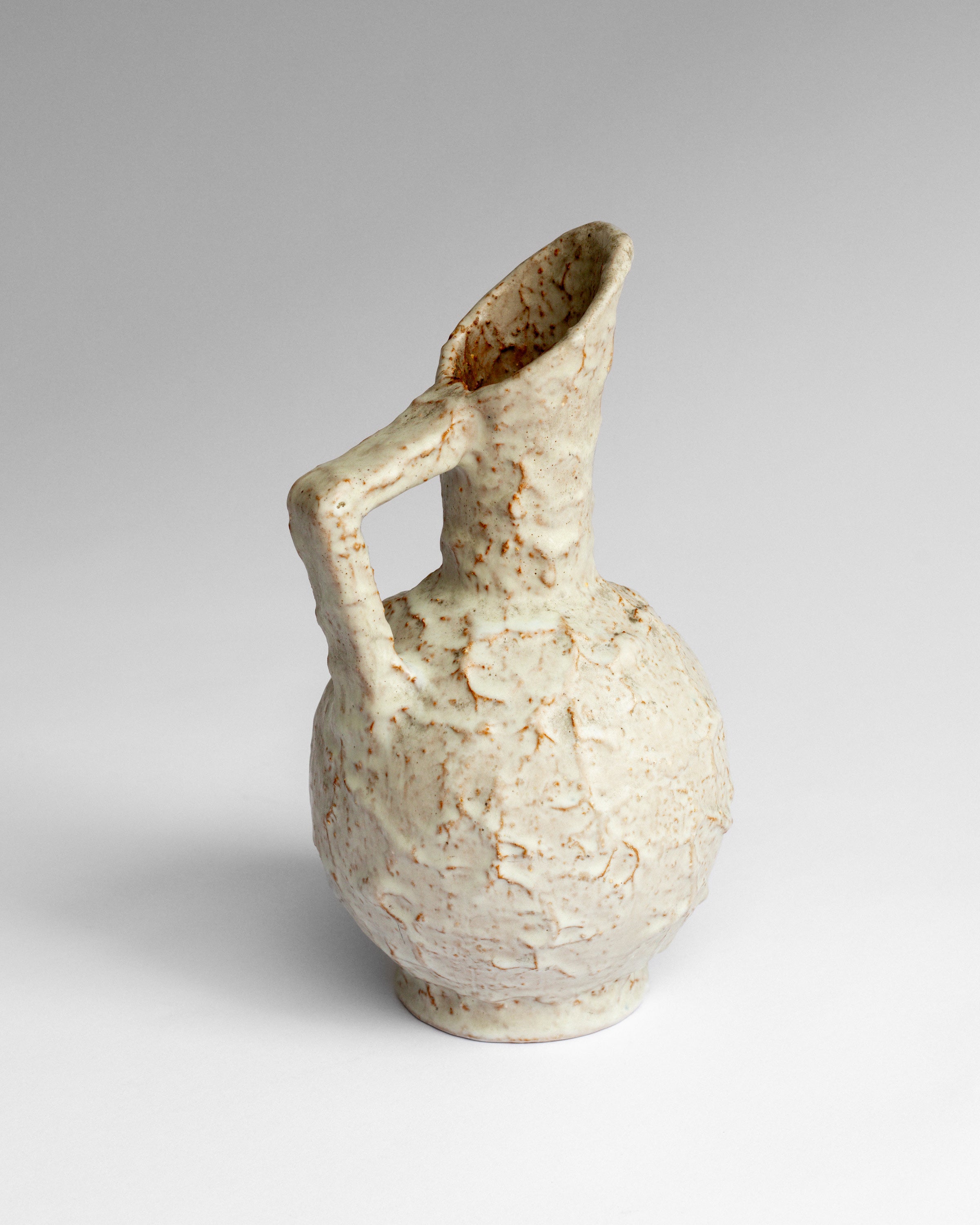 Sculptural Ceramic Pitcher by A&J Höganäs, Sweden, 1940s — side angle