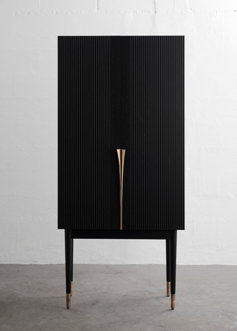 PERFIDIA_01 Bar Cabinet in Solid Wood and Casted Bronze Details by ANDEAN | The Oblist