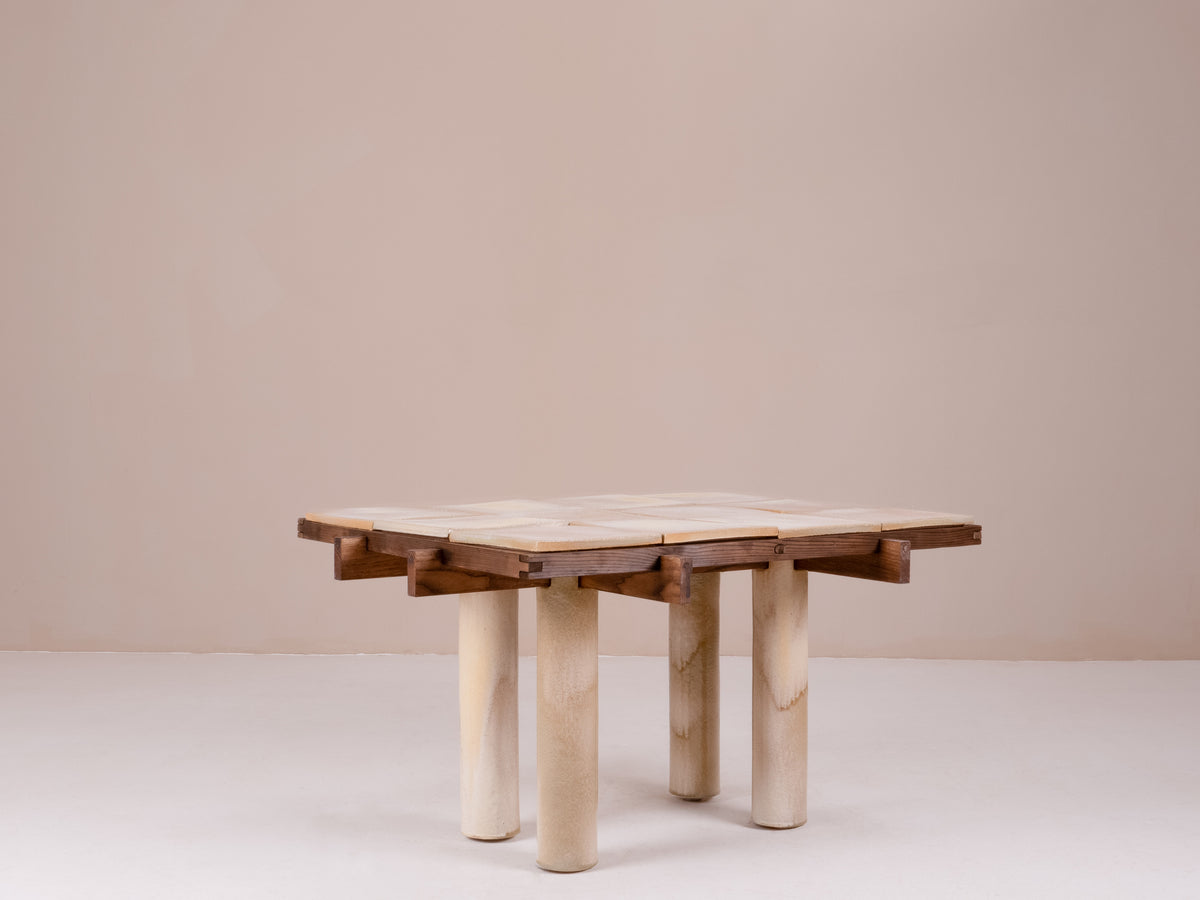 Wabi Sabi Coffee Table in Wood & Clay - Ivory White Edition — view 9