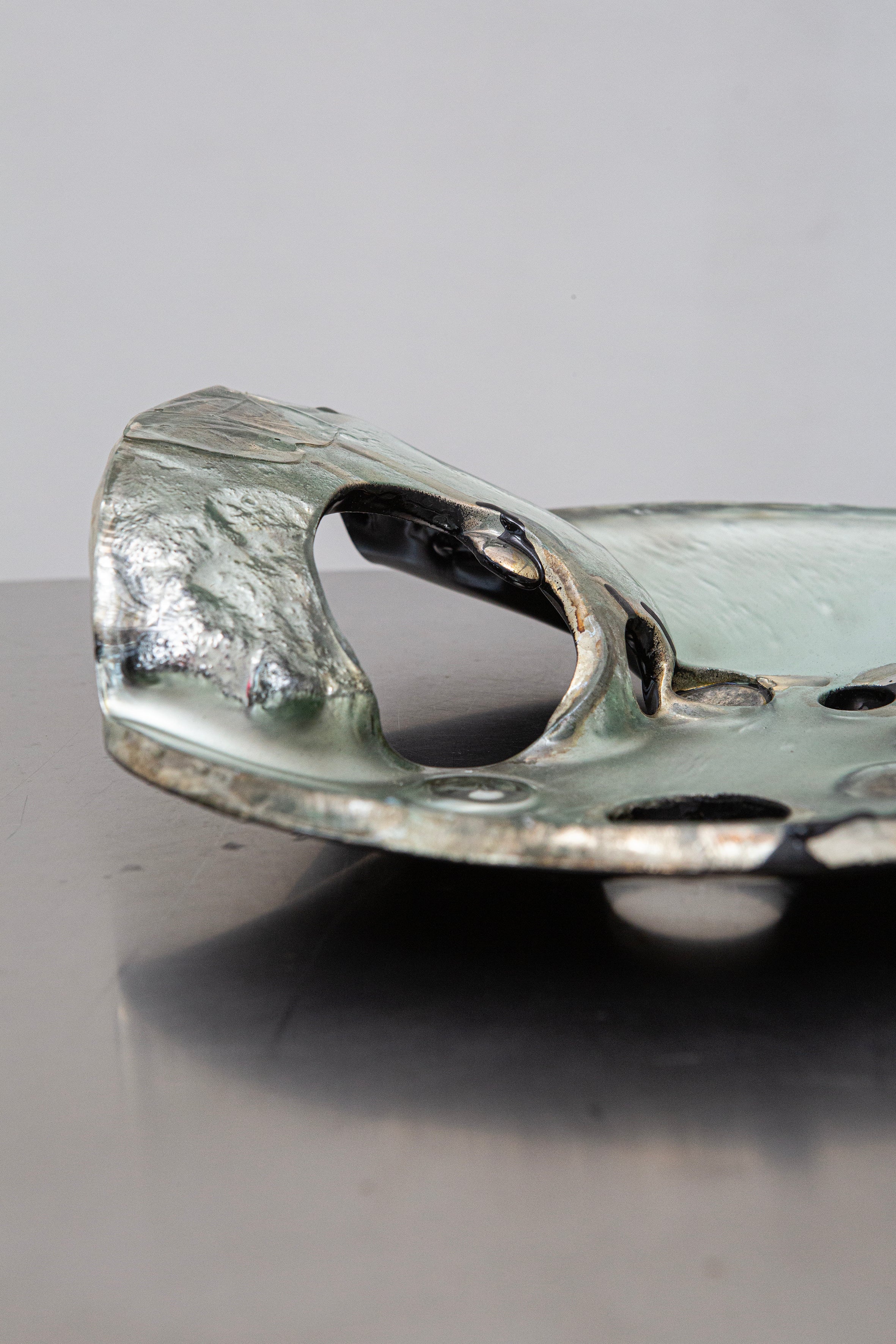 ‘Lunar Fantasies’ Sculptural Glass Centrepiece Diptych — side angle