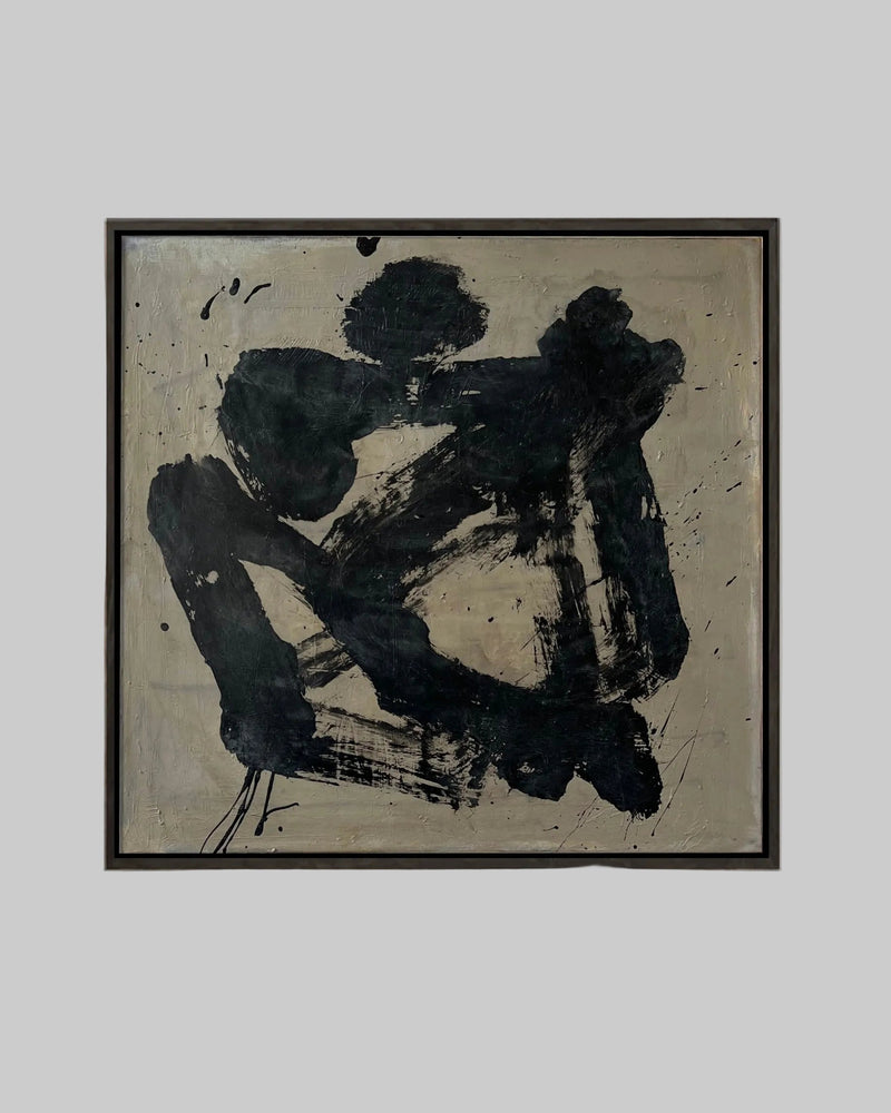 "Cape Cod" Painting in Ink and Charcoal on Canvas by Médecine | The Oblist