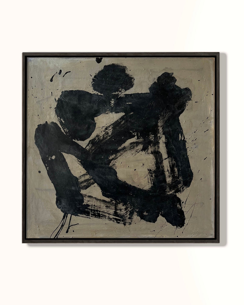 "Cape Cod" Painting in Ink and Charcoal on Canvas by Médecine | The Oblist