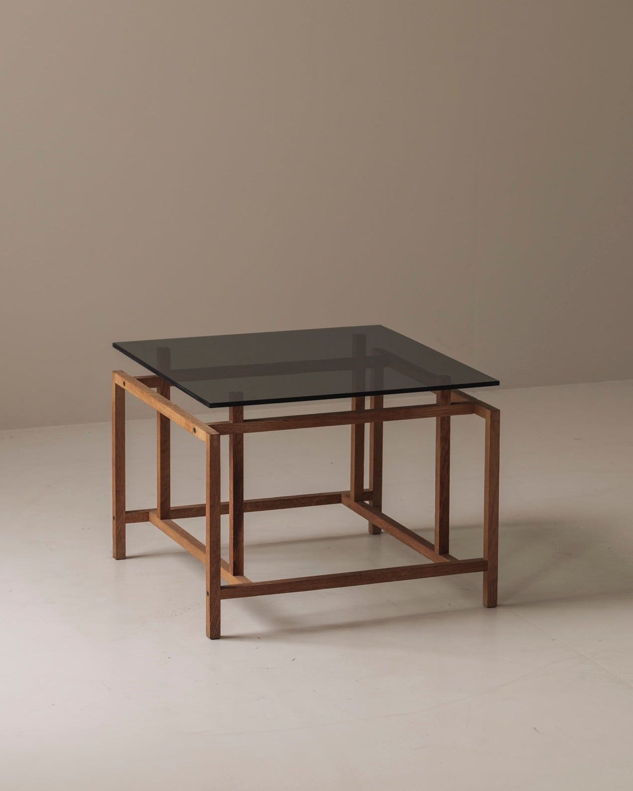 Side Table Elegant geometric oak side table | The Oblist