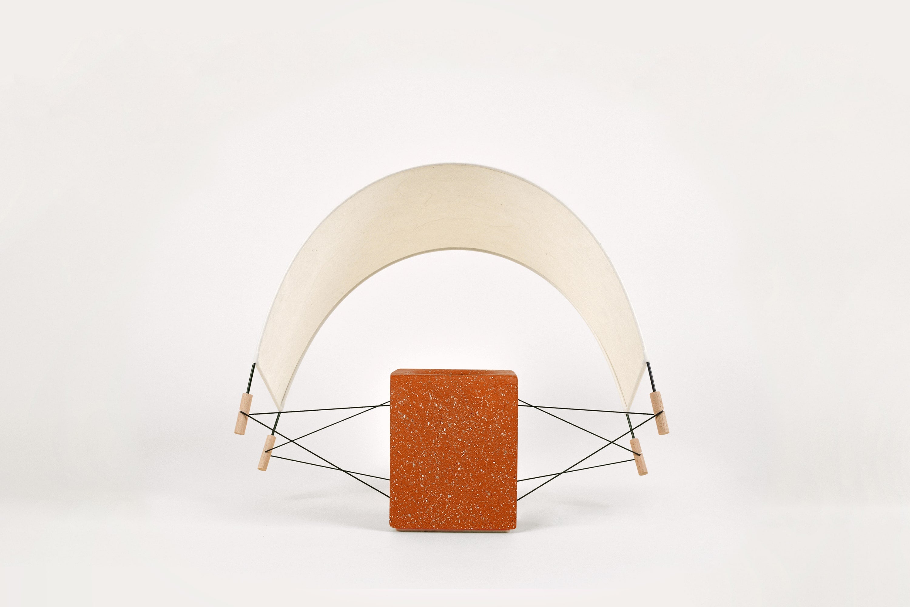 Écla - Terracotta — top view highlighting terracotta base and curved shade
