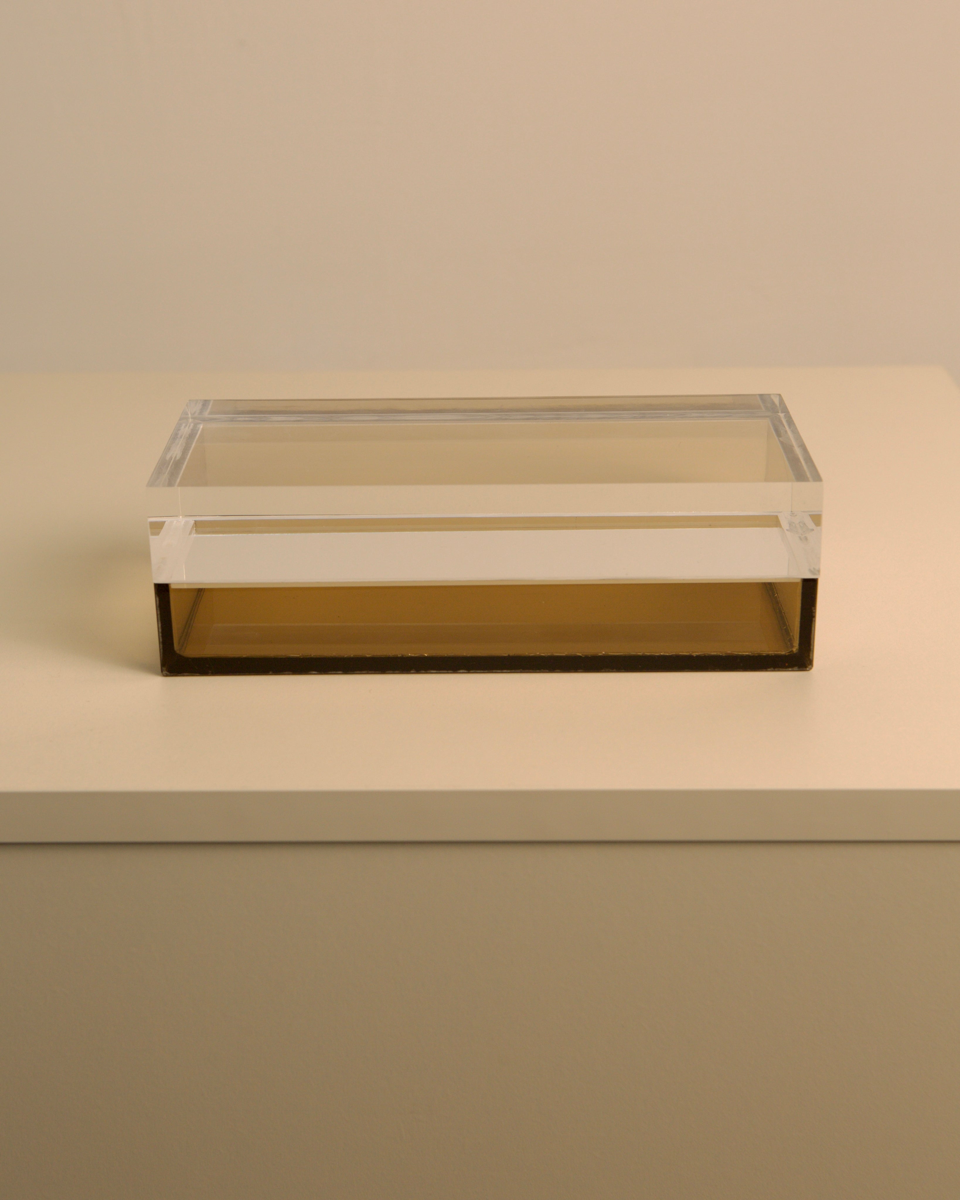 Italian Box in Smoked and Transparent Plexiglass 1970s