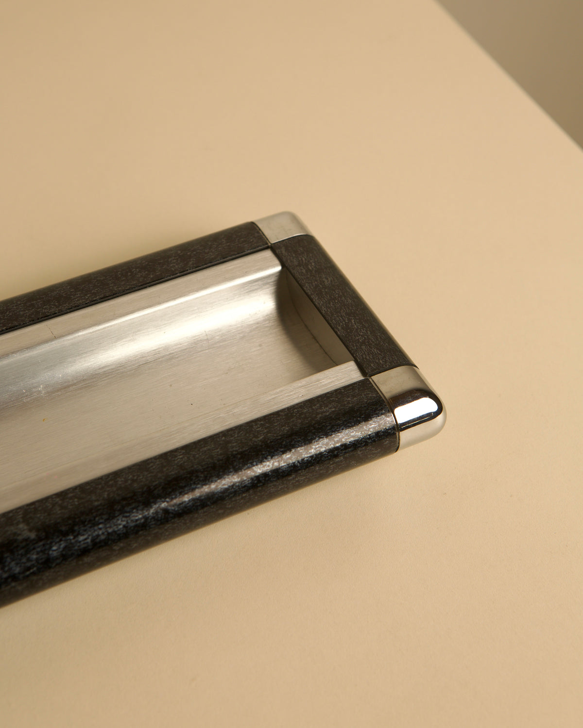 talian rectangular Bakelite and metal catch-all, 1970s — lifestyle setting