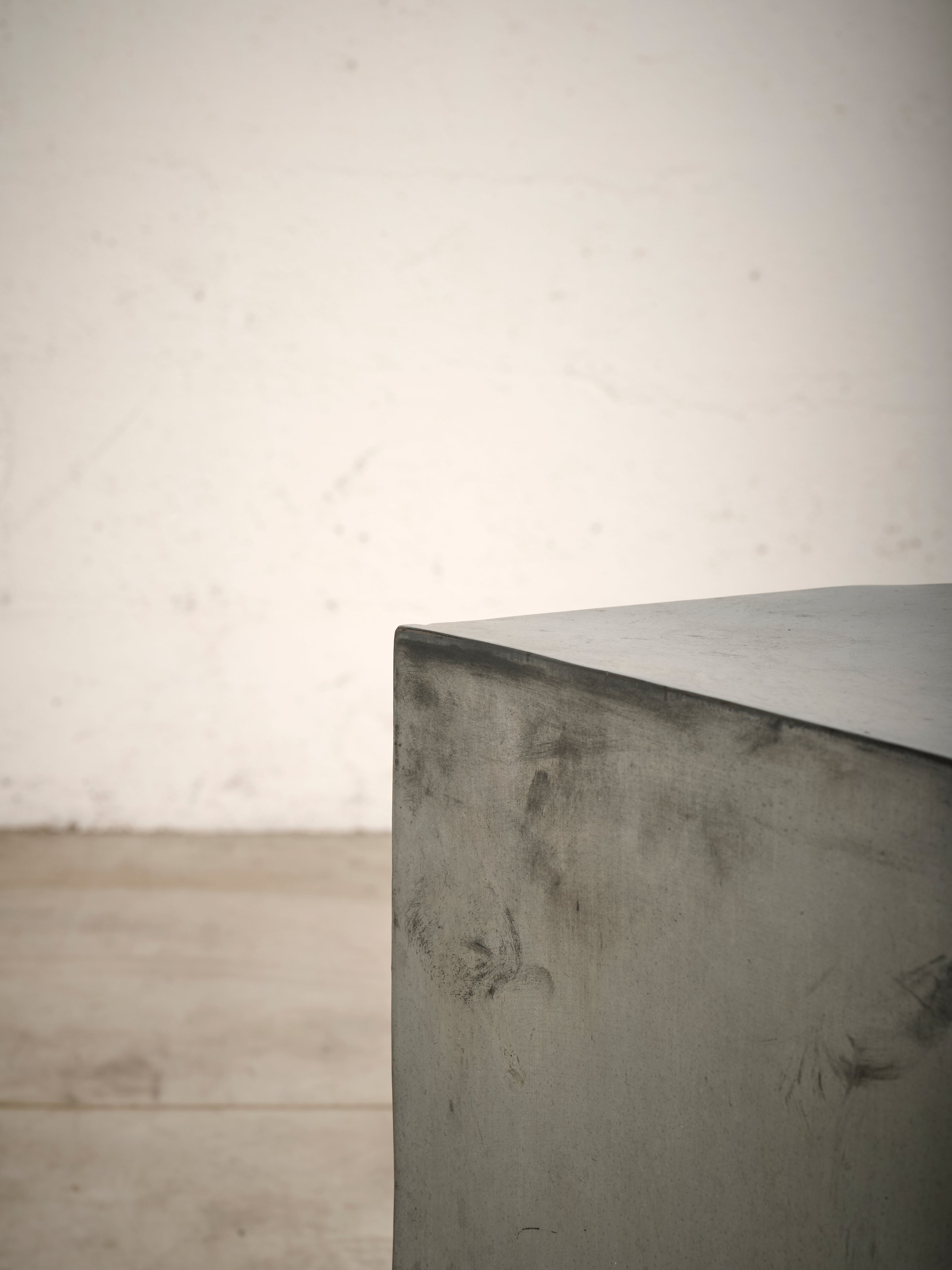 Cube Side Table by Pucci de Rossi, Zinc, France, 2000's