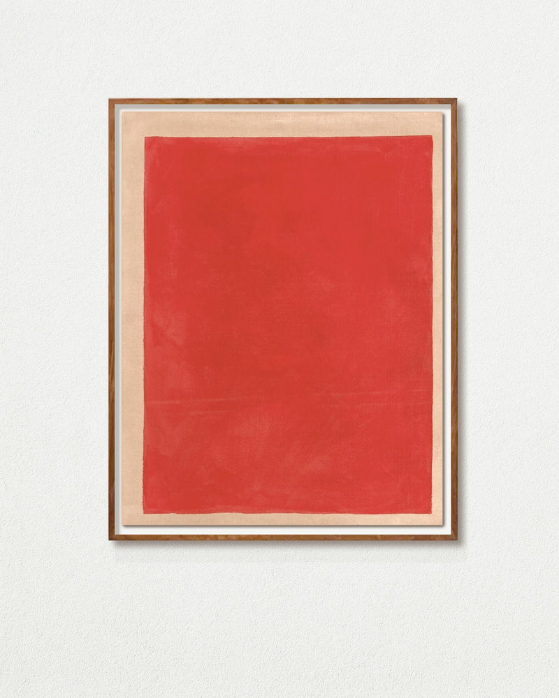 Three Layers of French Red Dye and Pigment on Raw Canvas by Médecine | The Oblist — raw canvas, vibrant red
