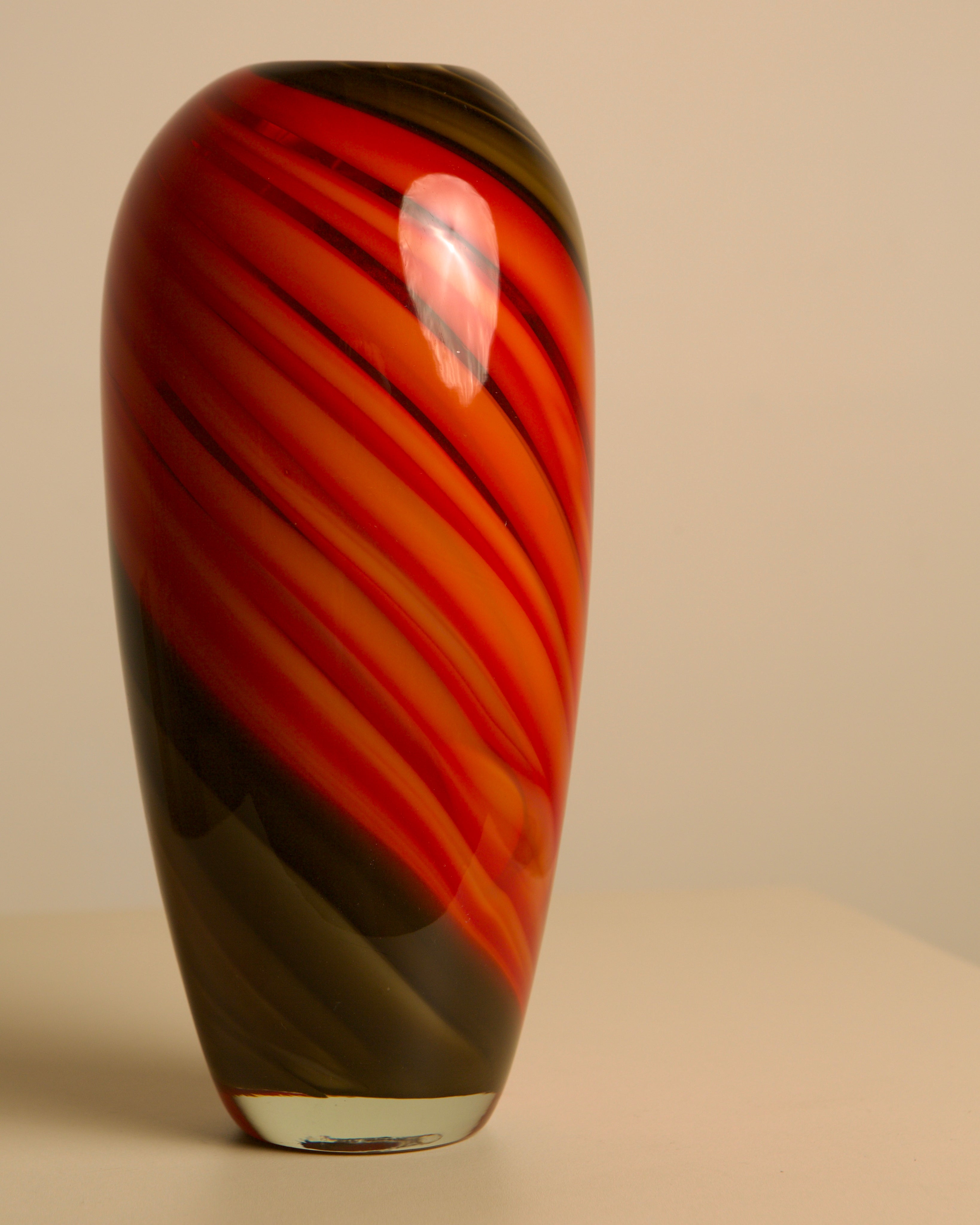 80s Italian Murano Glass Fire Draped Vase — lifestyle setting
