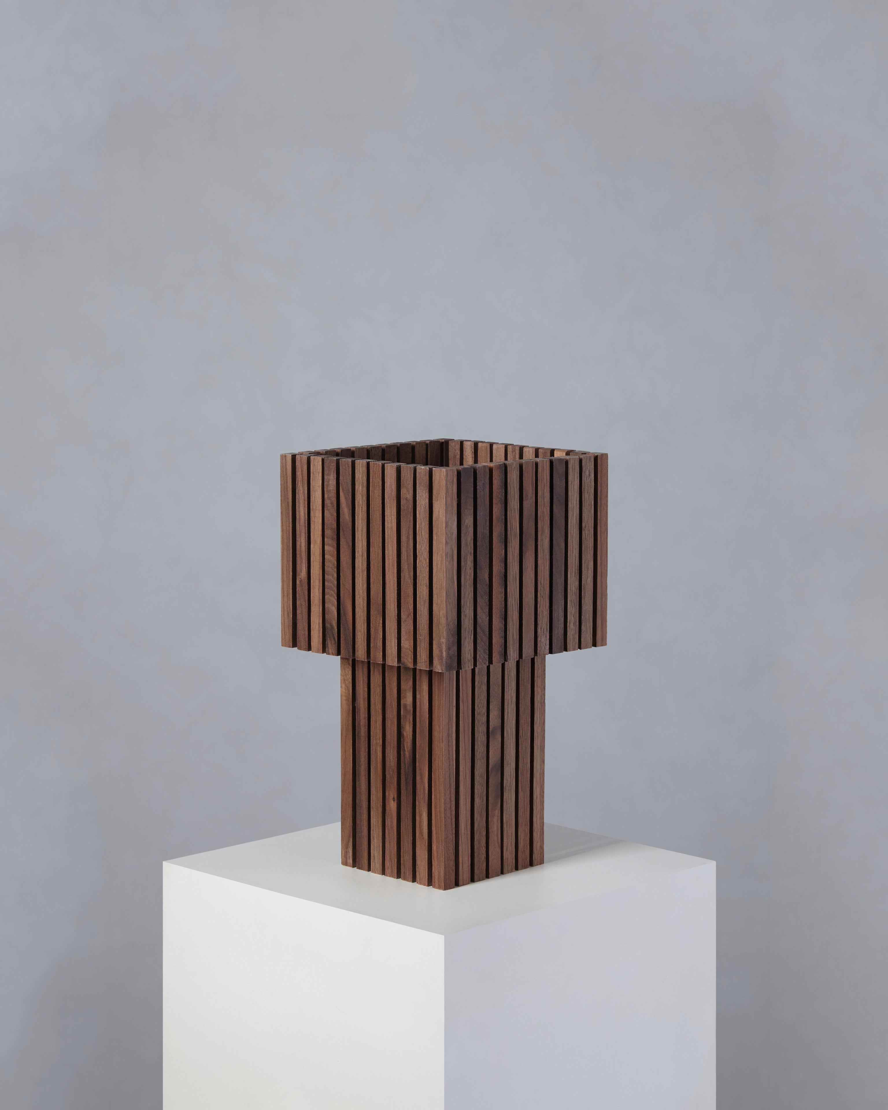 Wooden Parallilo Table Lamp by Stamatios | The Oblist