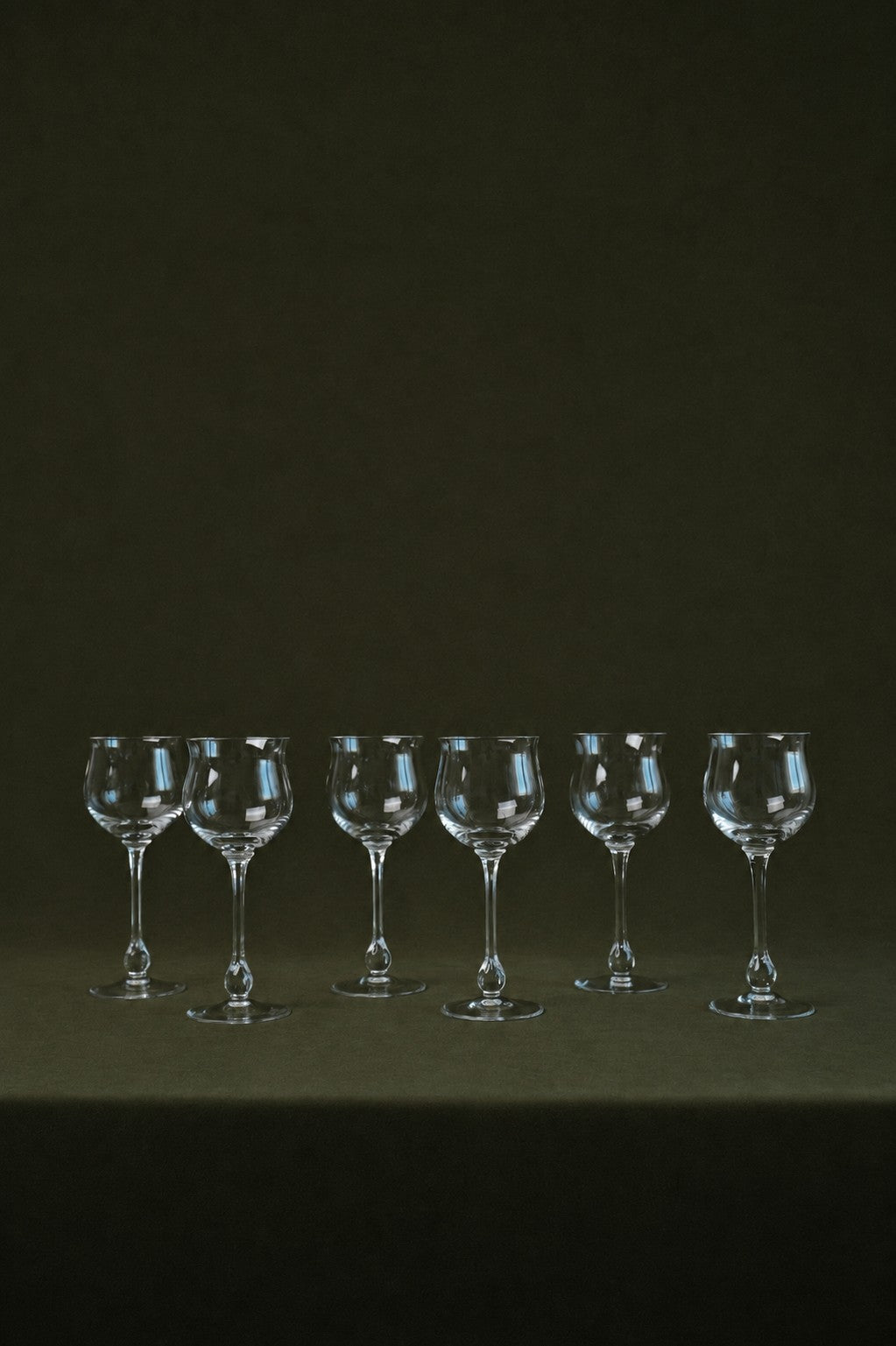 Set of 6 Vintage Wine Glasses — lifestyle setting