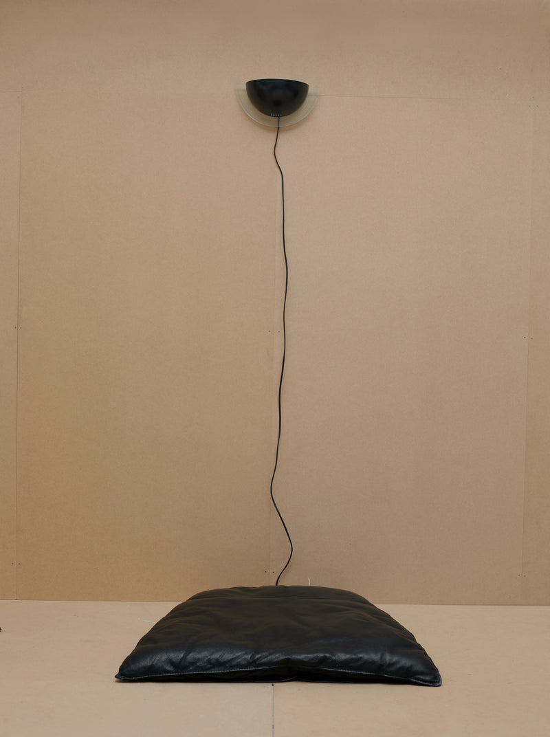 Set of 2 Vintage German Postmodern Wall Lights Circa 1980 — close-up of black wall light with cord