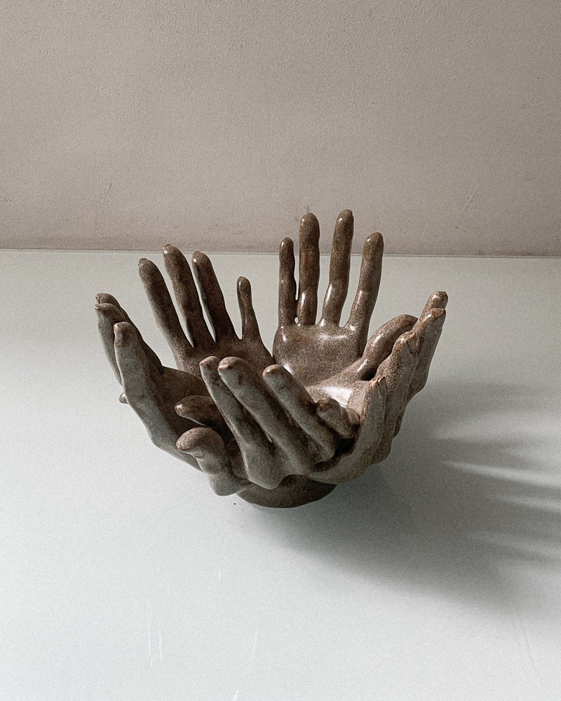 Five-handed bowl in ceramic n°57 — detail view