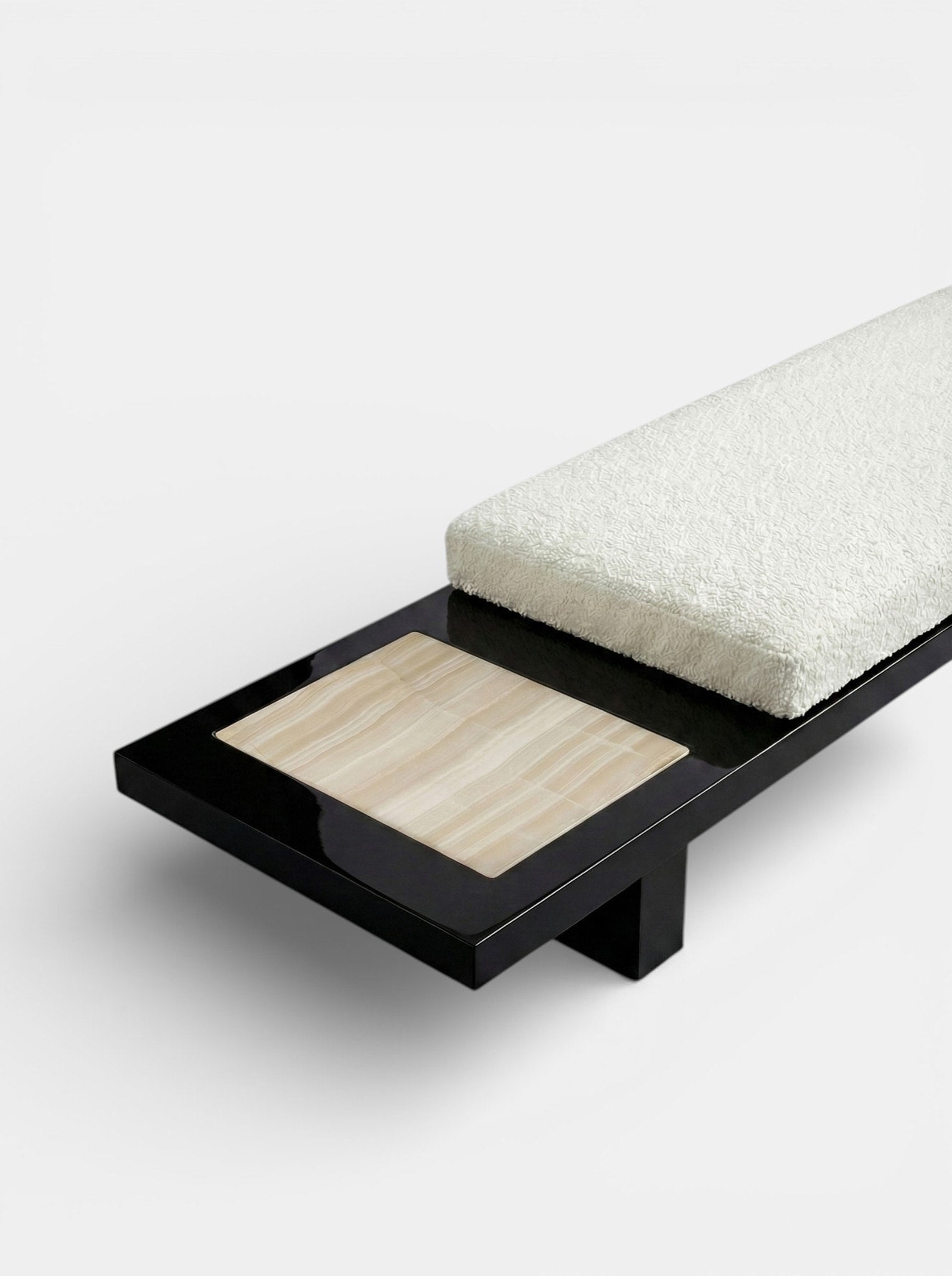 Sybille Black And Ivory Onyx Bench — side angle