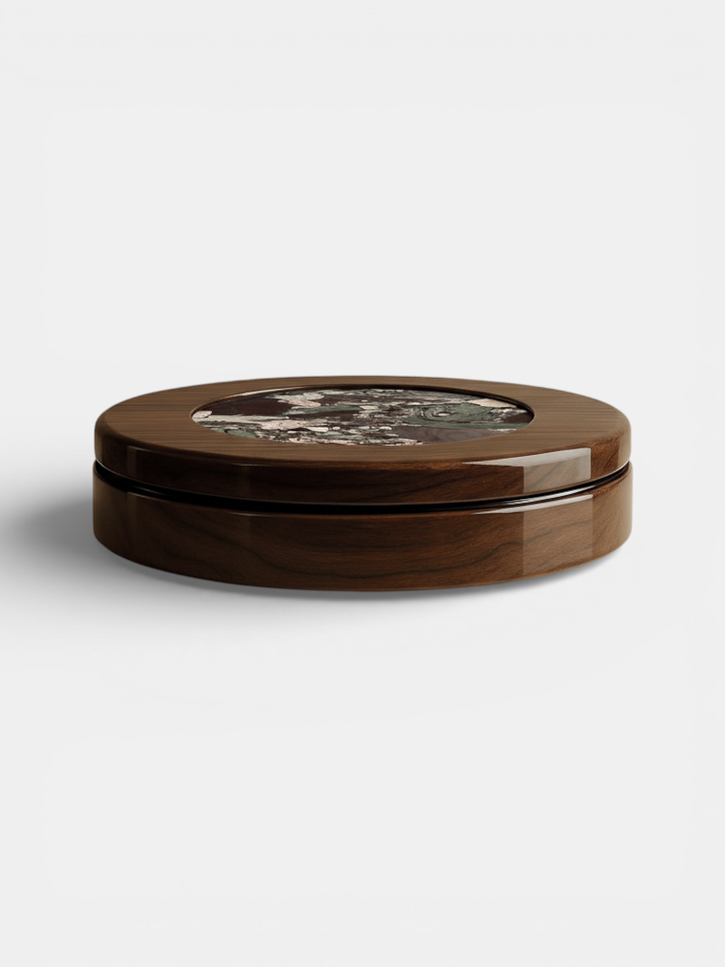 Yoyo Wooden And Quatre Saisons Marble Coffee Table by Marbera | The Oblist