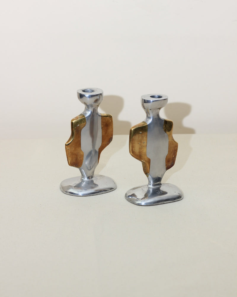 Brutalist Candleholders by Boga Avante Shop | The Oblist — metal and brass finish