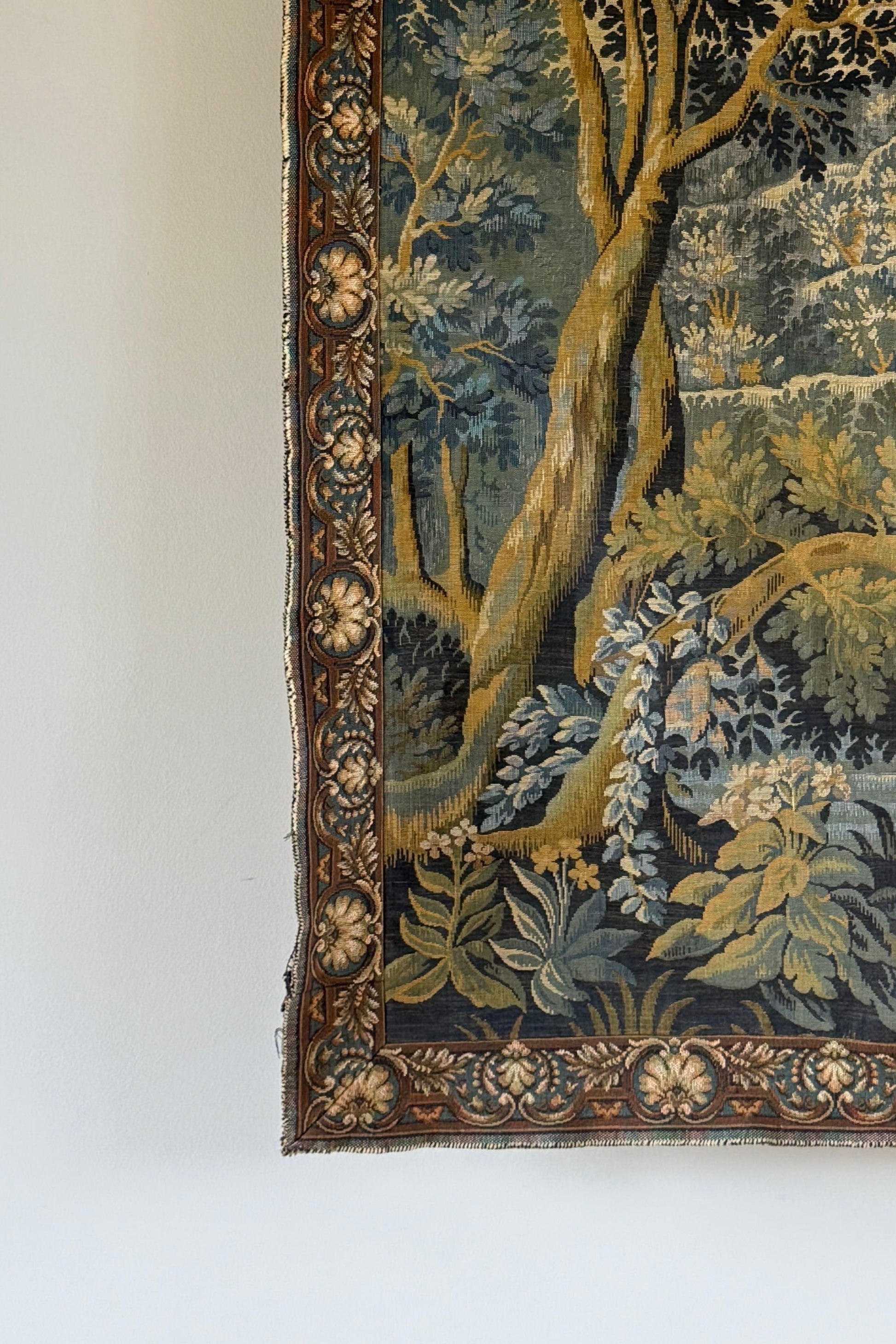 20th-Century Verdure Tapestry — side angle