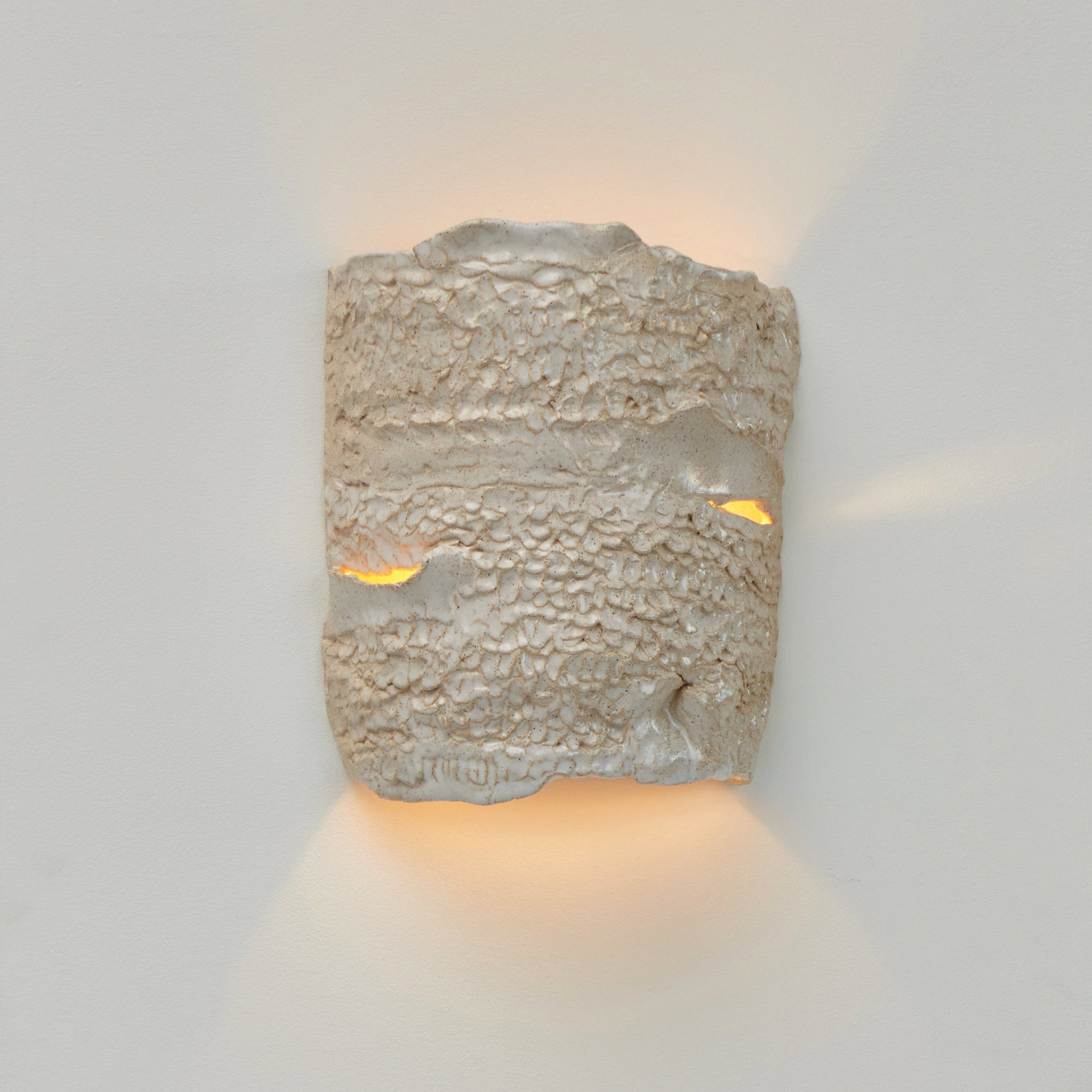 Casa Wall Light No3 — textured plaster surface mounted on wall