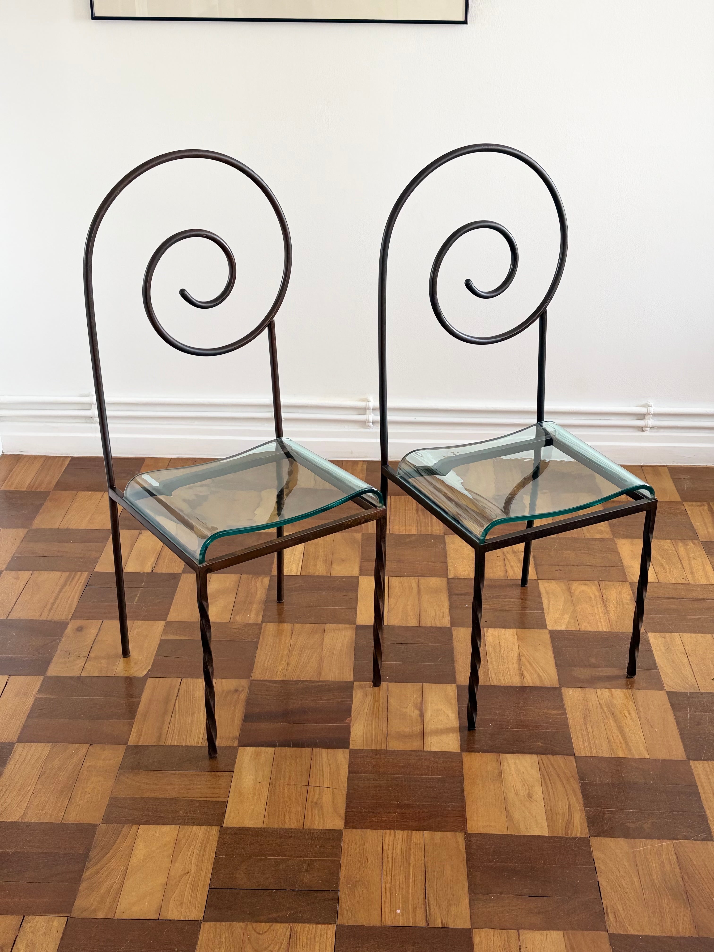 Pair of Sculptural Chairs by Luigi Serafini for Sawaya & Moroni, Italy, 1980s — lifestyle setting