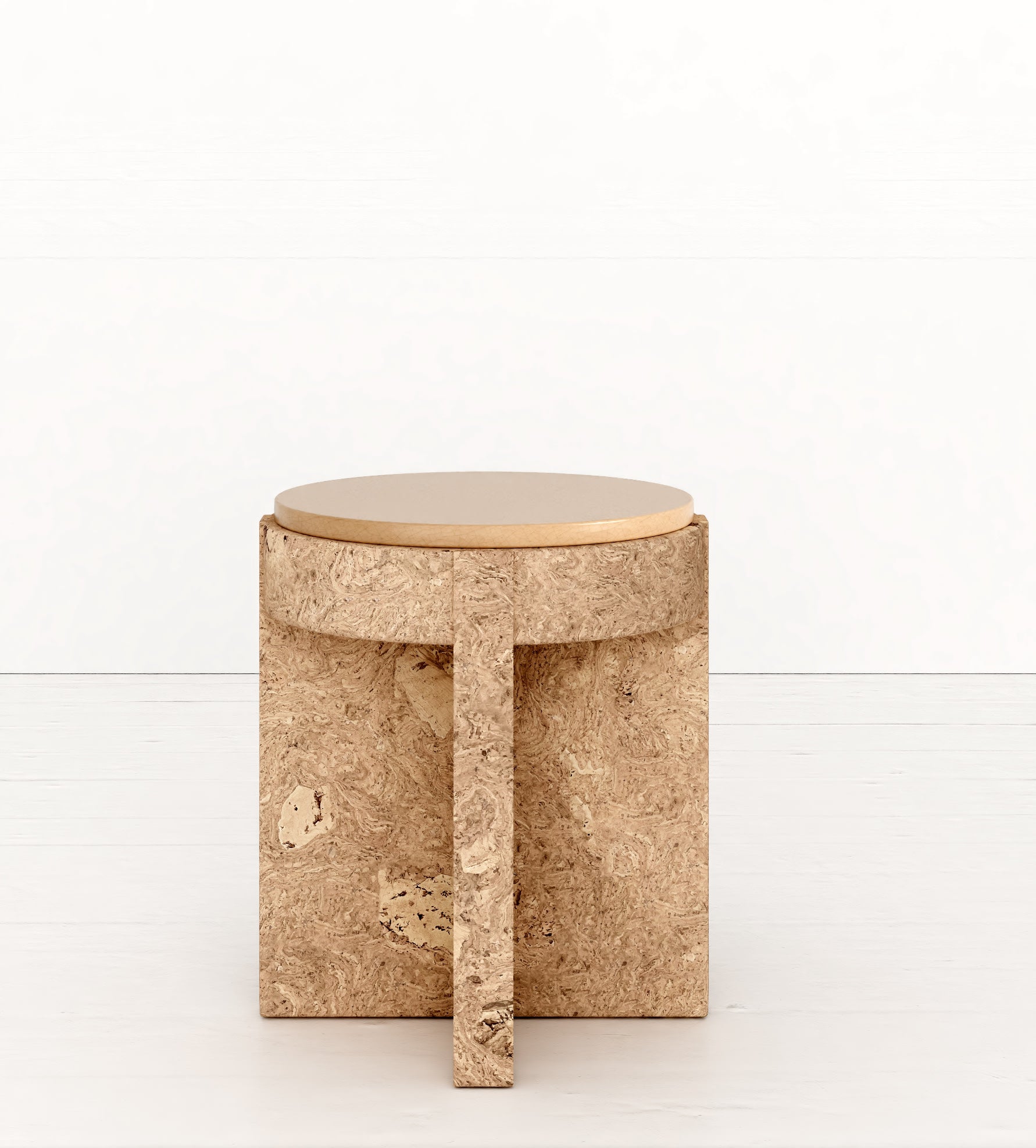 Meï 08 - Bed side table by volta | The Oblist — cork material, modern design